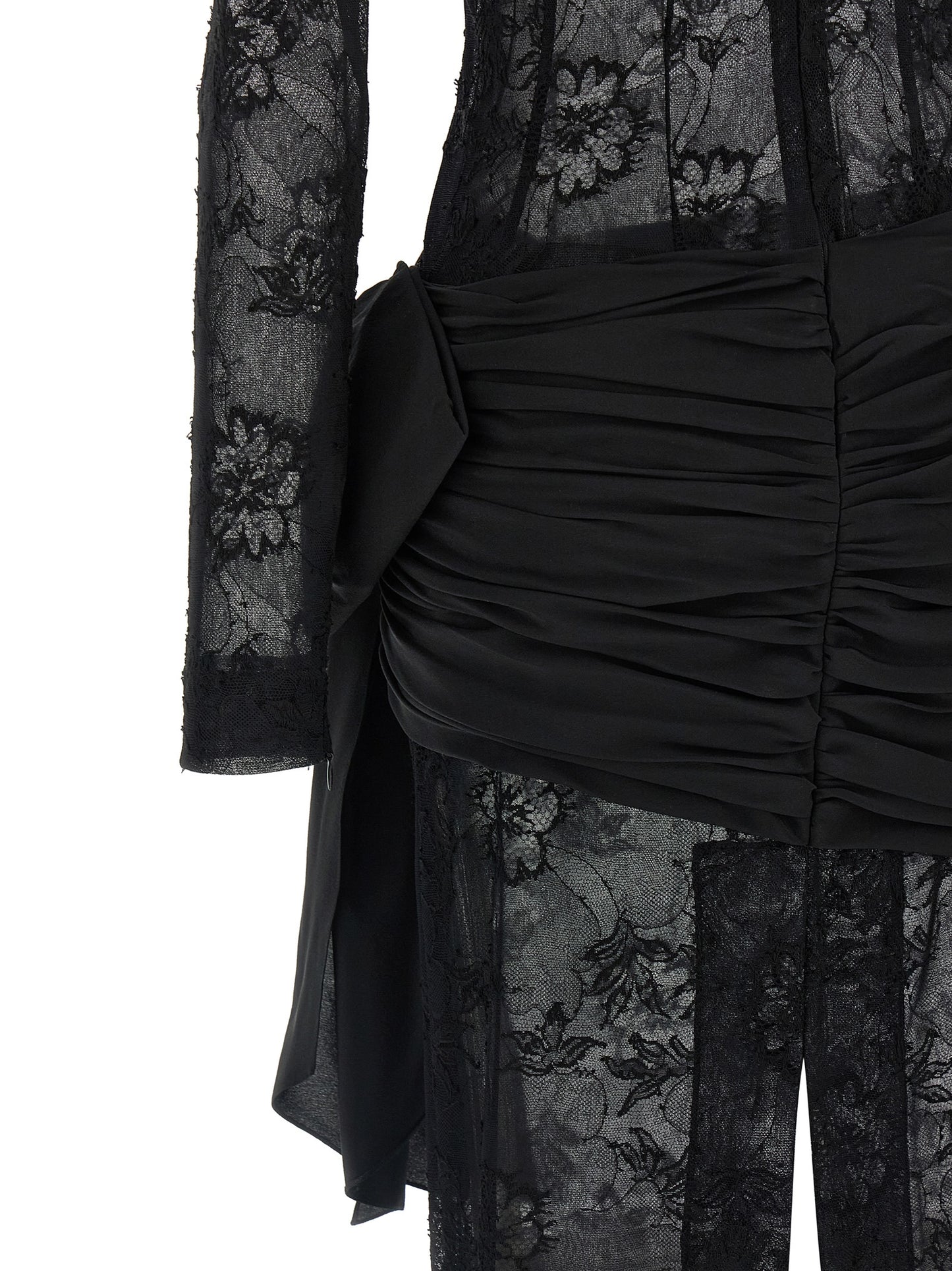 Dress by Alessandra Rich for women in polyamide silk viscose black & transparent features an magnificent silhouette, artfully detailed with a magnificent and that flows into an magnificent maxi long.