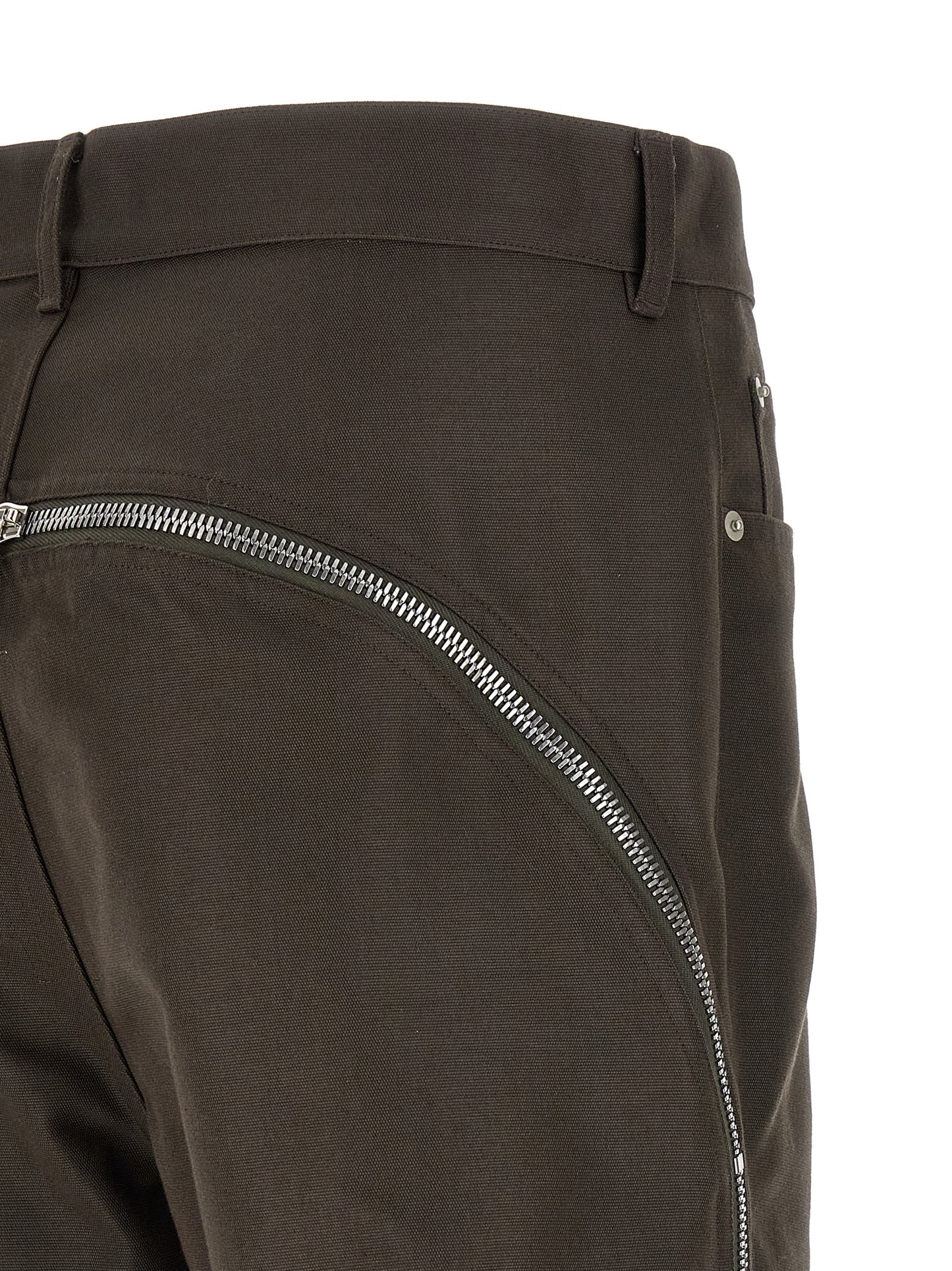 Casual Pants by Rick Owens for men in nylon cotton brown features an sartorial and long with a high rise cut for a sartorial finish.
