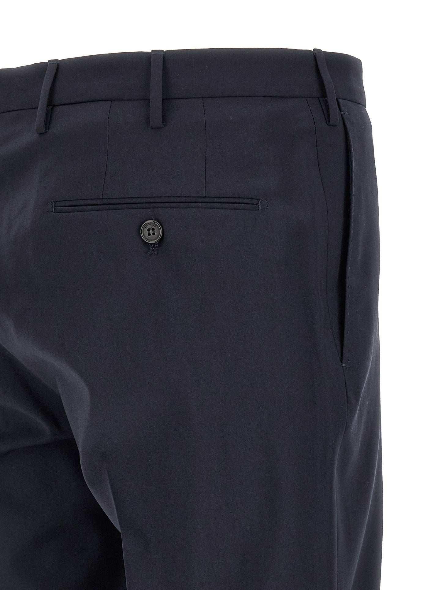 Trousers by Incotex for men in virgin wool blue features a tailored silhouette with a tailored , defined by its long and a sophisticated .