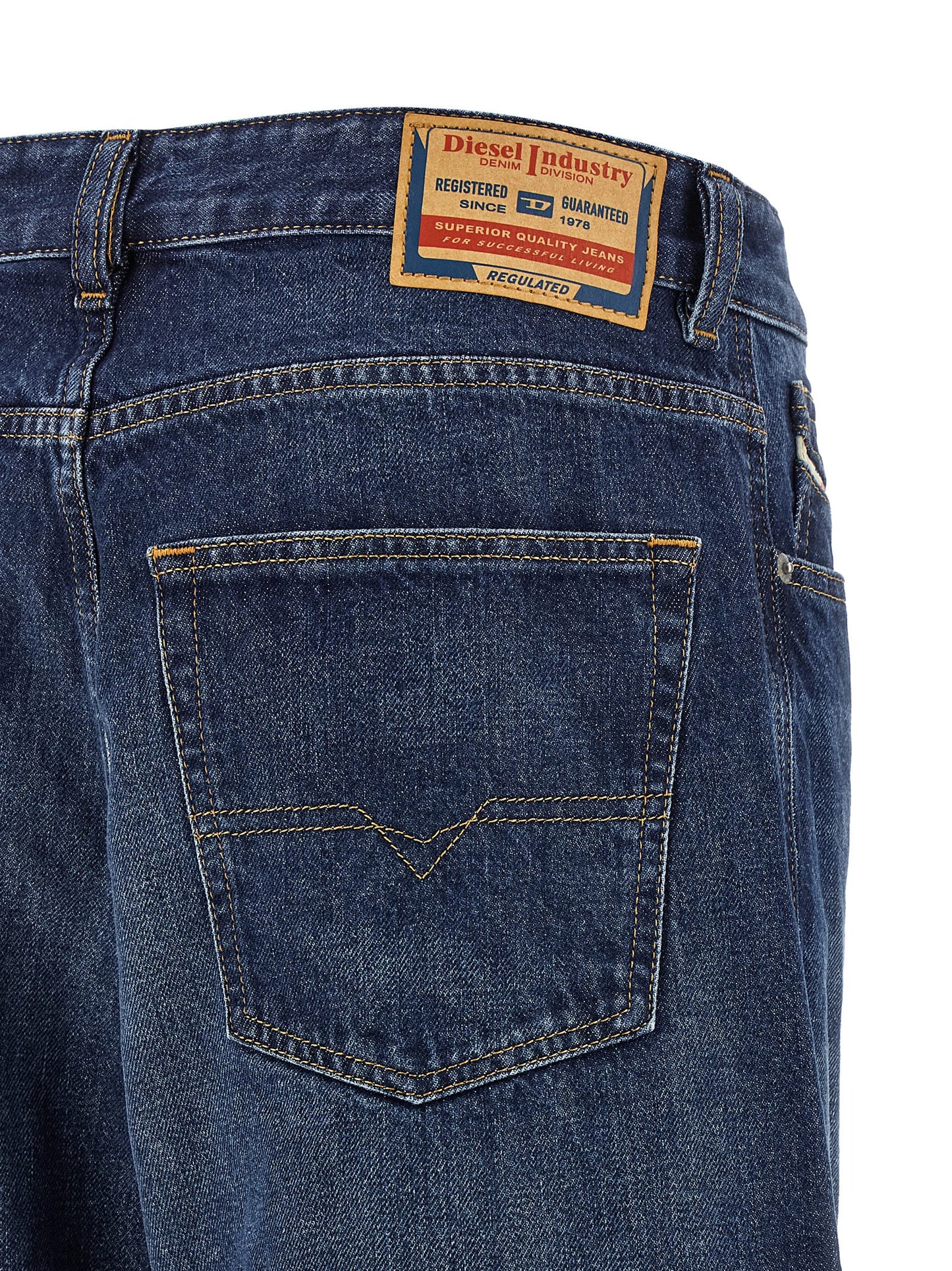 Jeans by Diesel for women in denim cotton blue features a refined silhouette with a refined wide, defined by a low rise and a refined long for a refined finish.