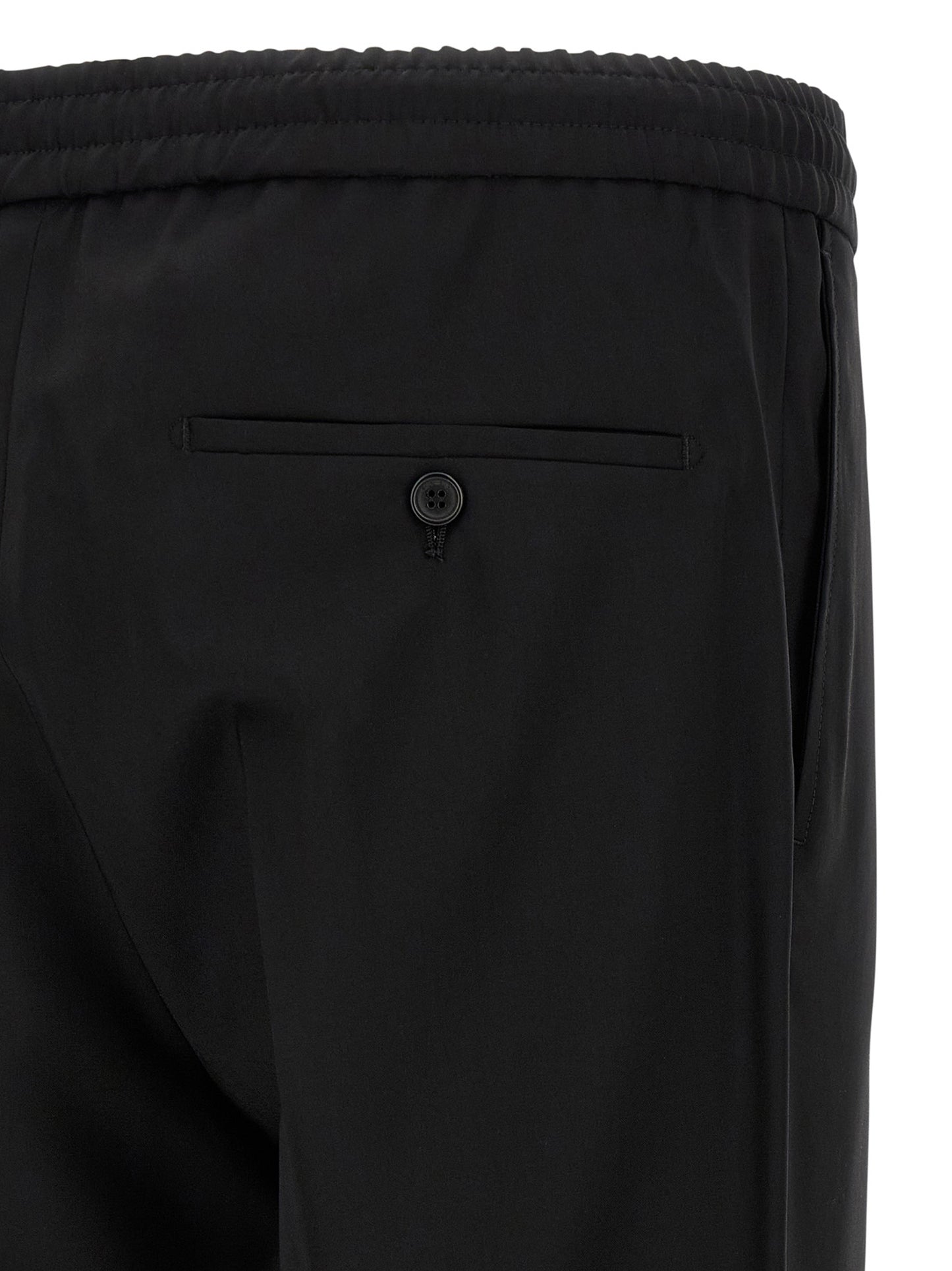 Trousers by Incotex for men in plush virgin wool black features a sculptural silhouette, showcasing a sculptural straight-leg & relaxed-fit and long with a sophisticated for a sculptural finish.