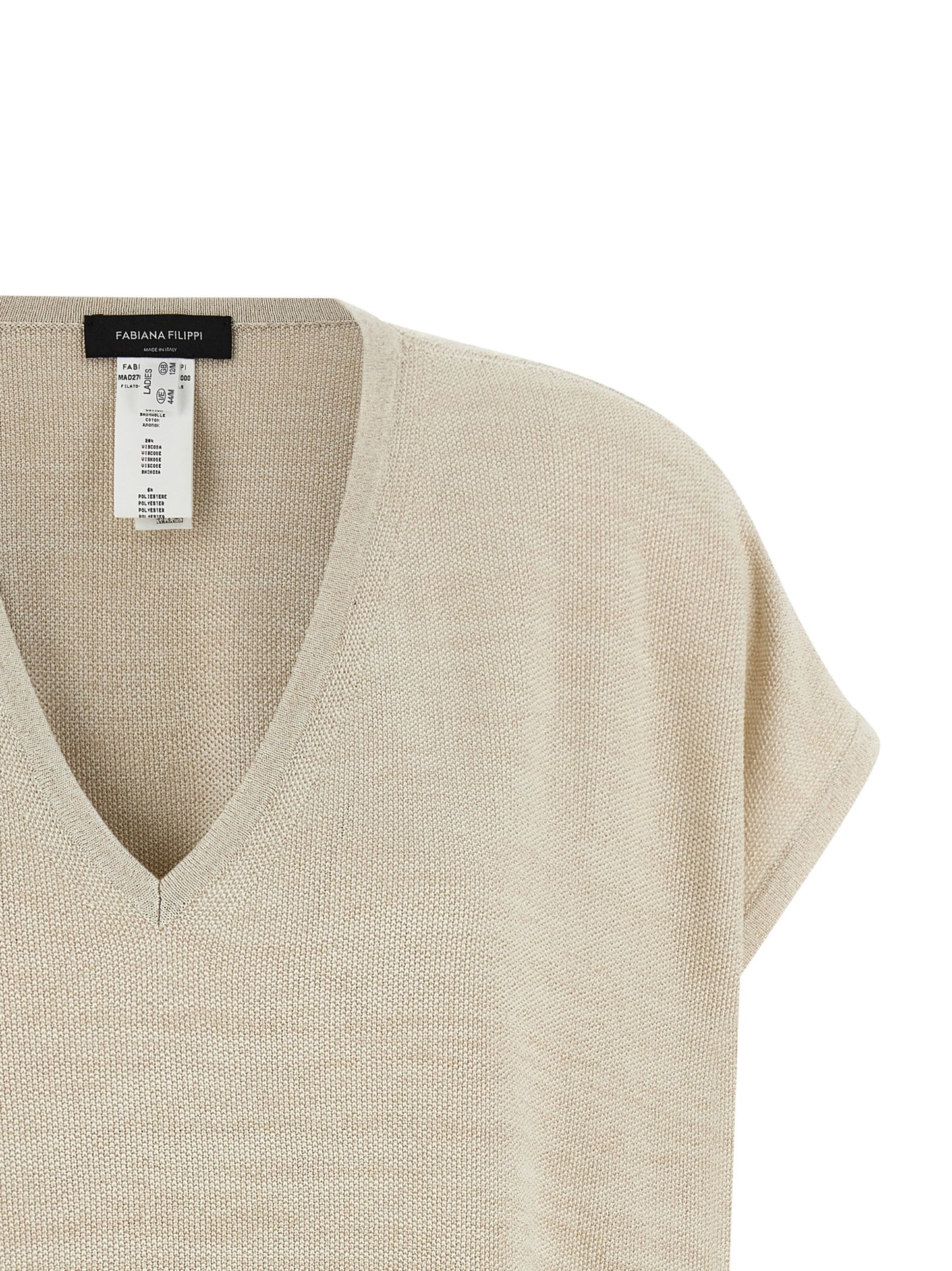Cardigan by Fabiana Filippi for women in viscose polyester cotton gold features an impeccable silhouette, showcasing a sophisticated and detail for a truly impeccable finish.