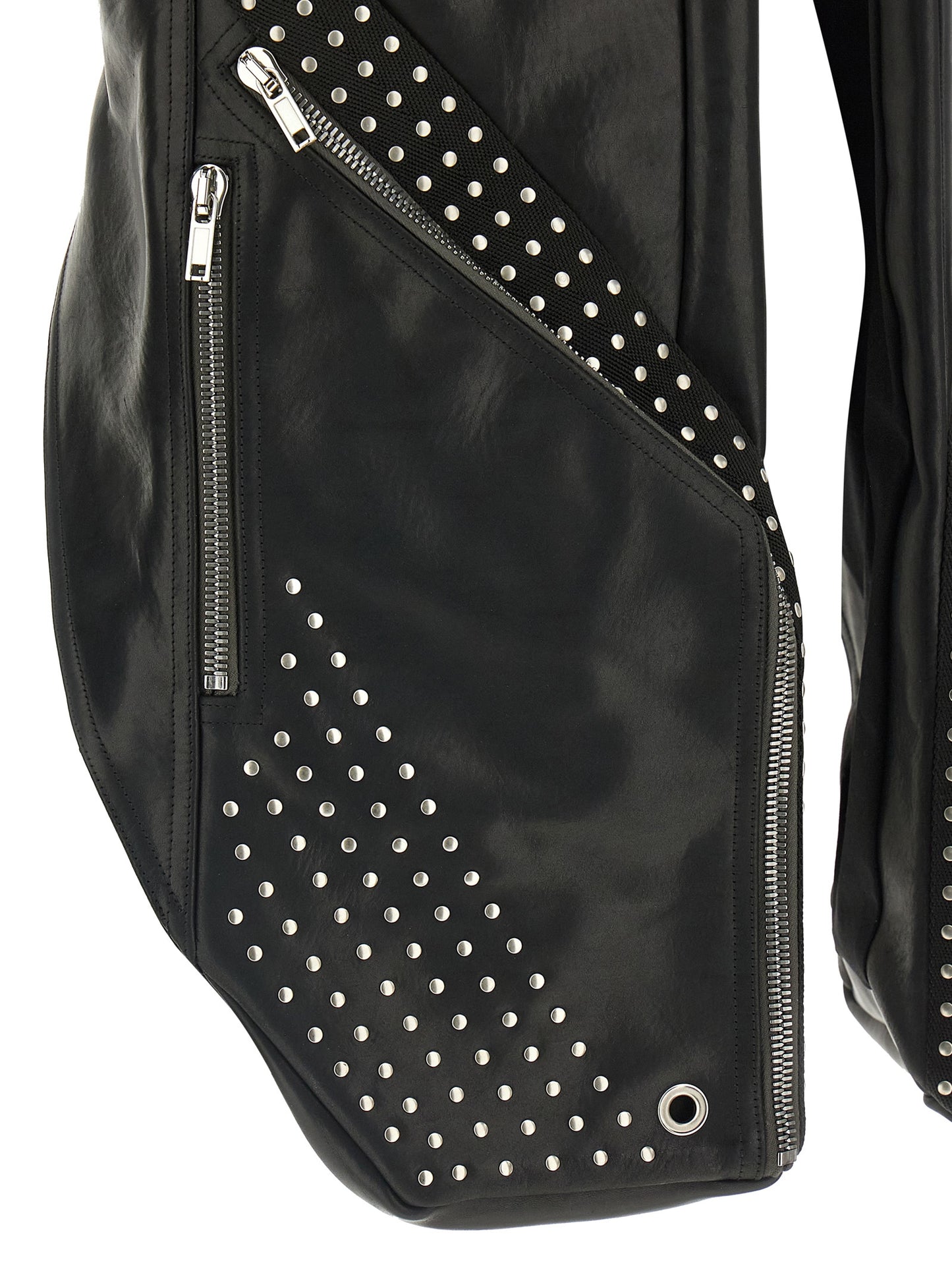 Vest by Rick Owens for men in bos taurus bull leather black & natural features an contemporary silhouette, showcasing refined pockets and a contemporary for a sophisticated layered look.