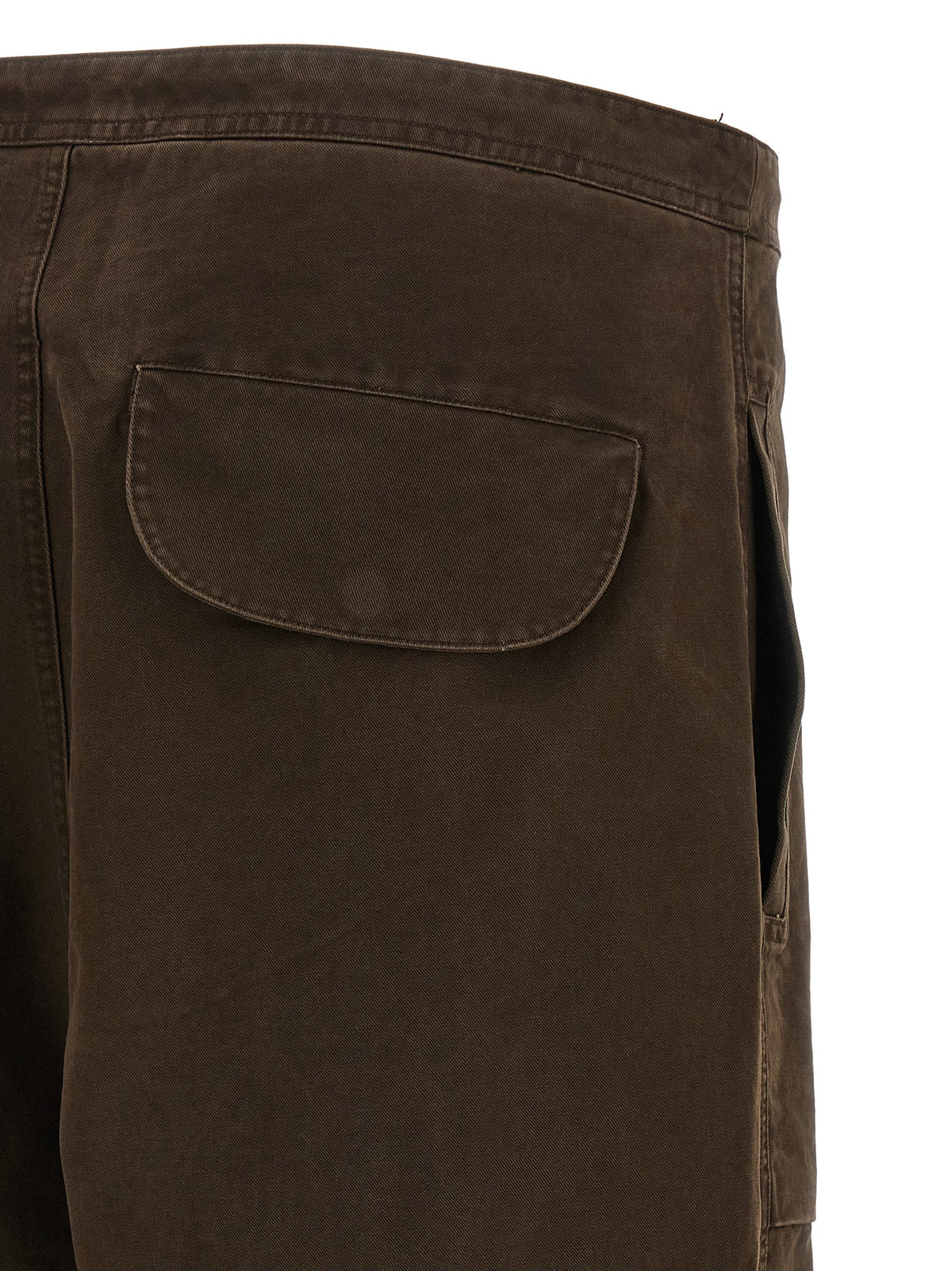 Entire Studios Men's Straight Leg Wide Cotton Cargo Pants - Brown