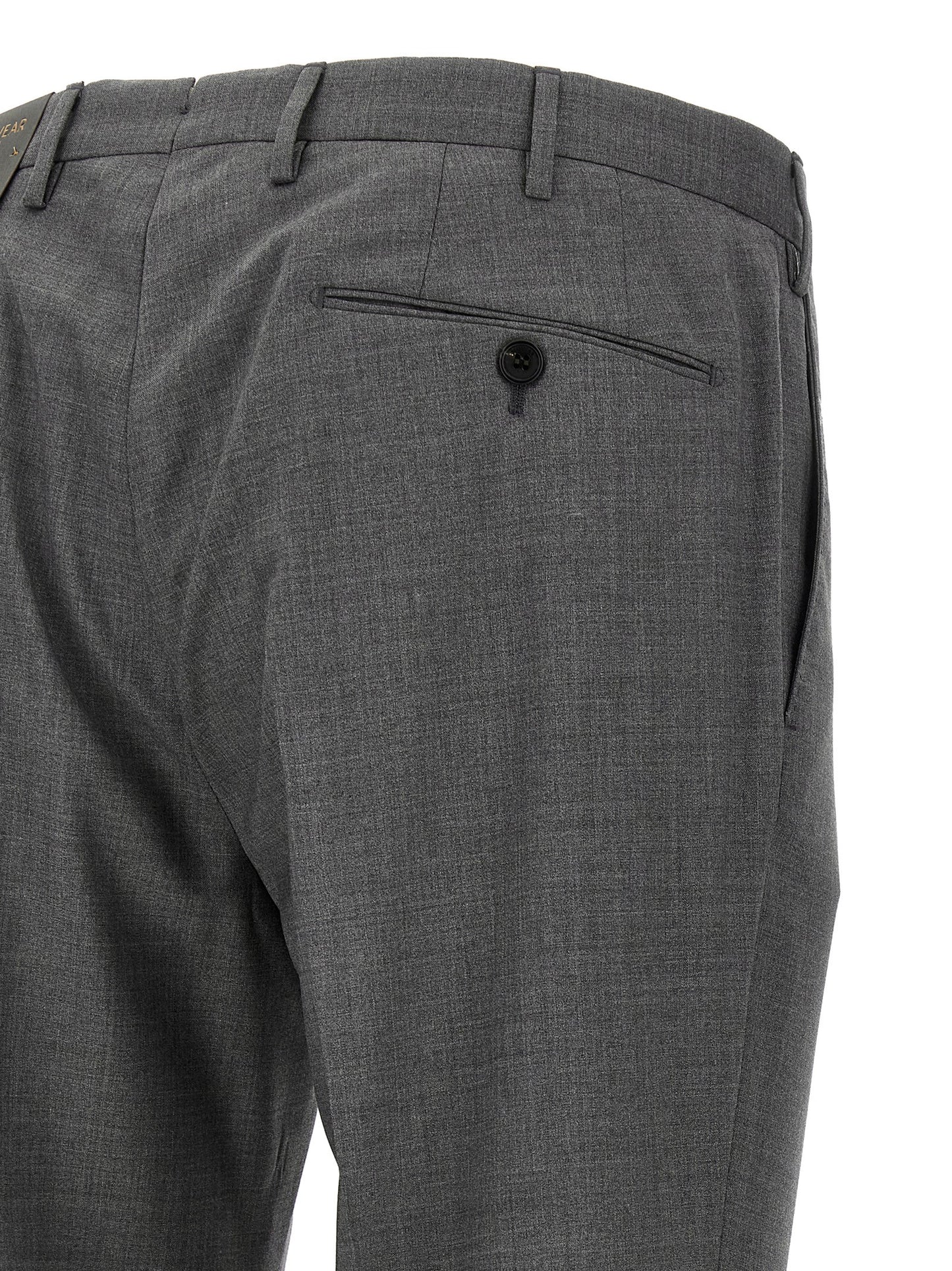 Trousers by Incotex for men in virgin wool gray presents a perennial silhouette, meticulously tailored with a cut, long finish, and an elegant .