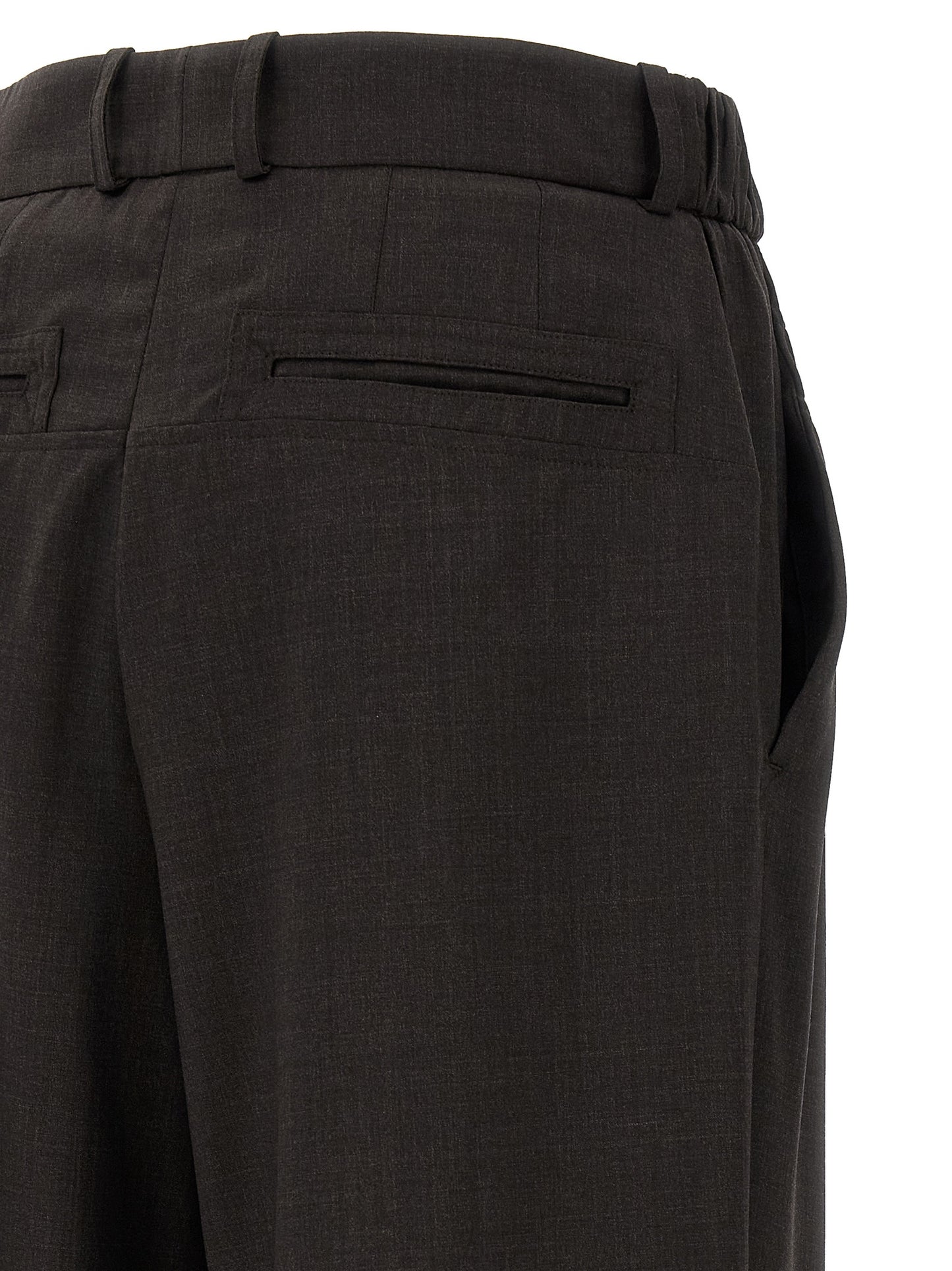 Trousers by Kiko Kostadinov for men in virgin wool brown features an on trend silhouette, showcasing a sophisticated straight & wide with a long and for an on trend finish.