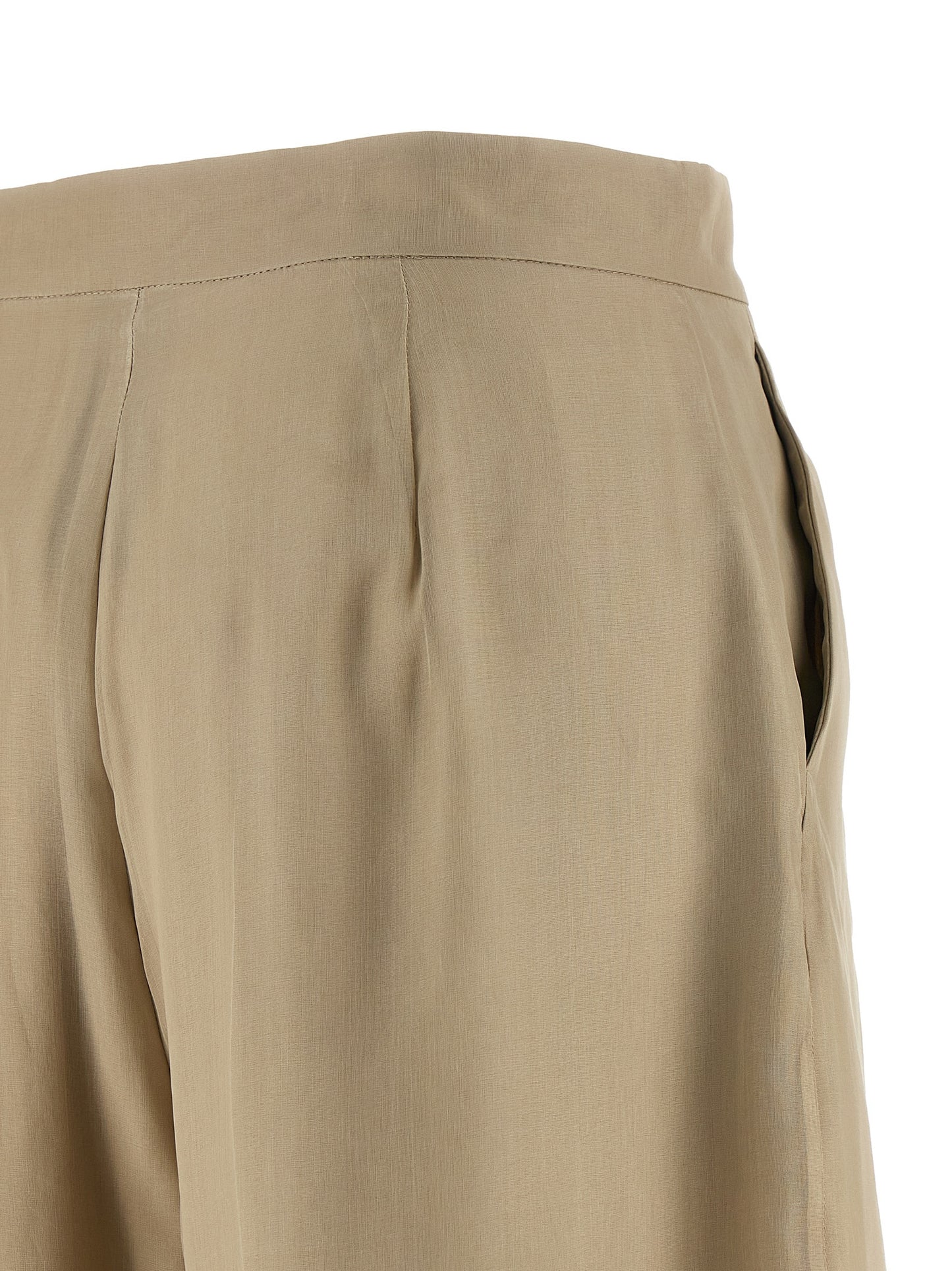 Casual Pants by Max Mara for women in silk beige features an refined tailoring silhouette, showcasing a premium straight-leg & wide with a and long cut for a refined tailoring look.