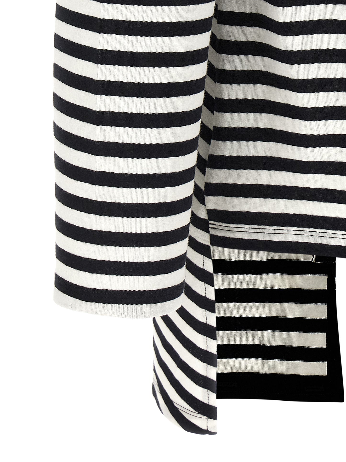Yohji Yamamoto Men's Crew Neck Cotton Cardigan - Bicolour Black White Striped