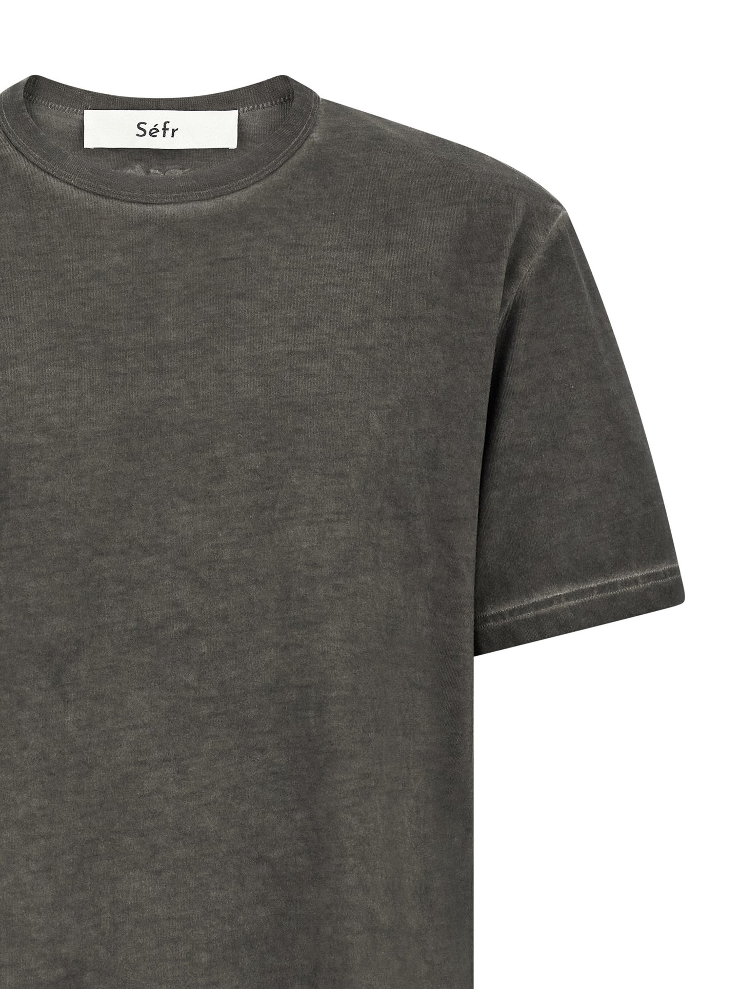 T-Shirt by SÉFR for men in cotton black, gray & natural showcases a chic silhouette, artfully detailed with a chic and for a chic finish.