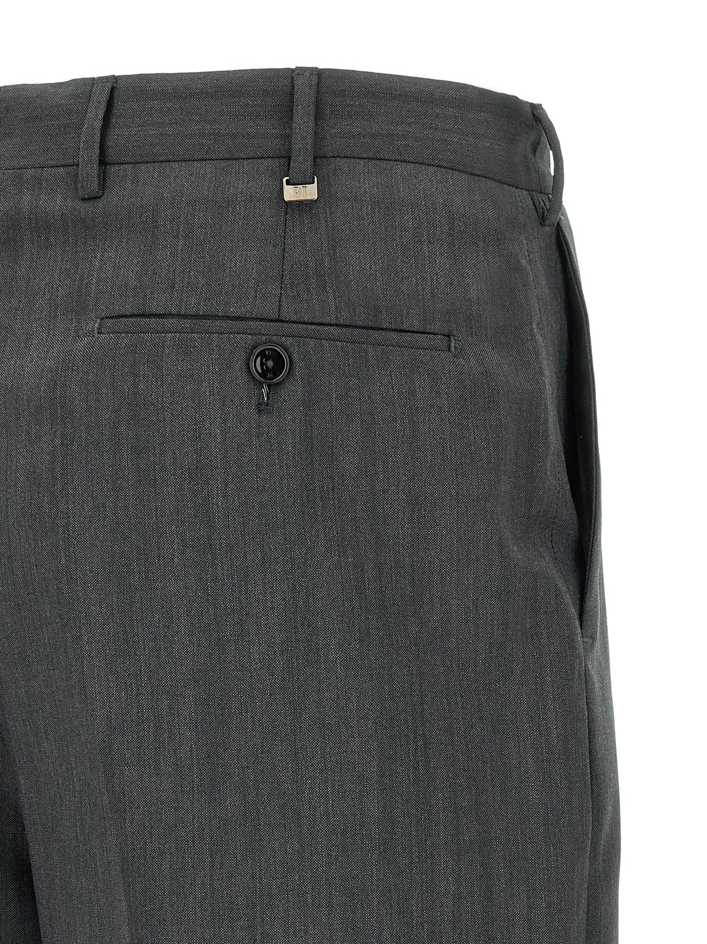 Trousers by PT Torino for men in virgin wool gray presents a smart silhouette, meticulously detailed with a smart straight-leg, a smart long, and a smart .