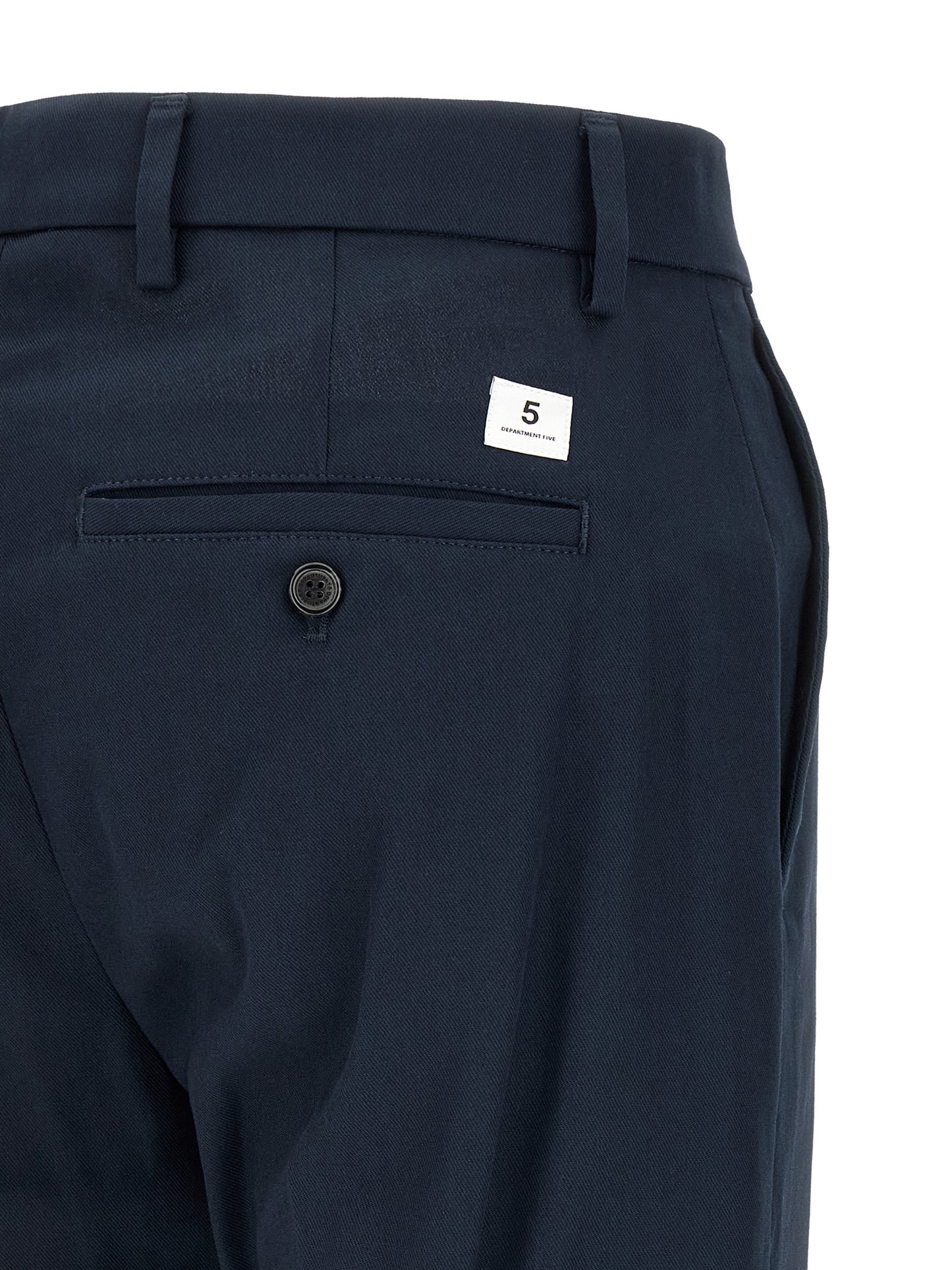 Chinos Pants by Department 5 for men in cotton blue features an sharp straight-leg & regular-fit and long with a , highlighting a sharp silhouette for a sophisticated look.