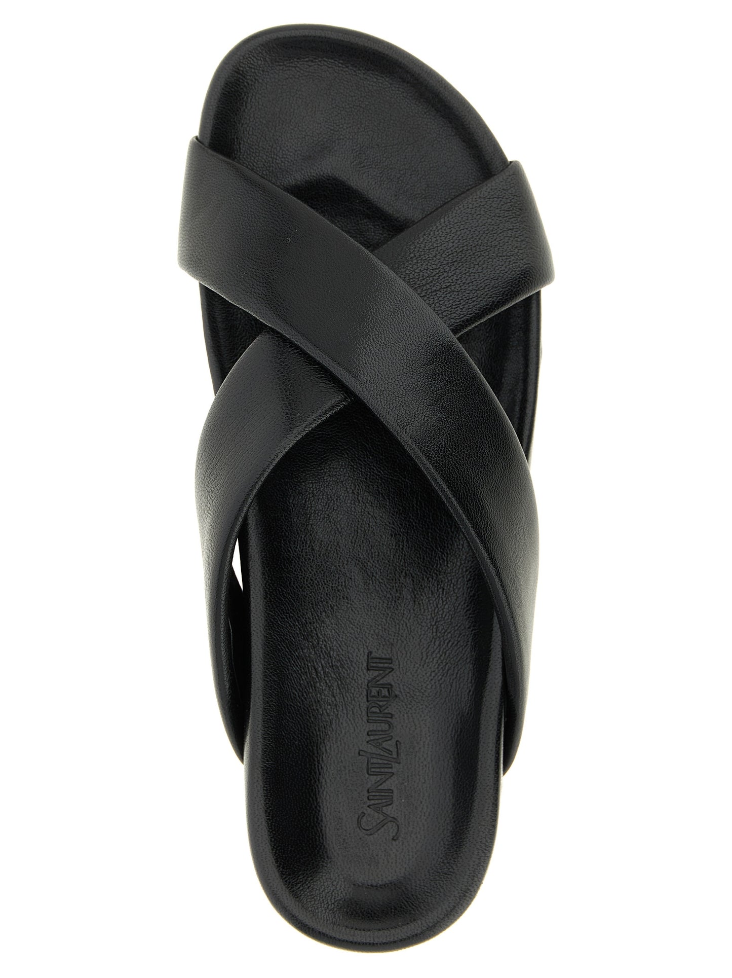 Saint Laurent Men's Lamb Leather Flat Shoes - Black