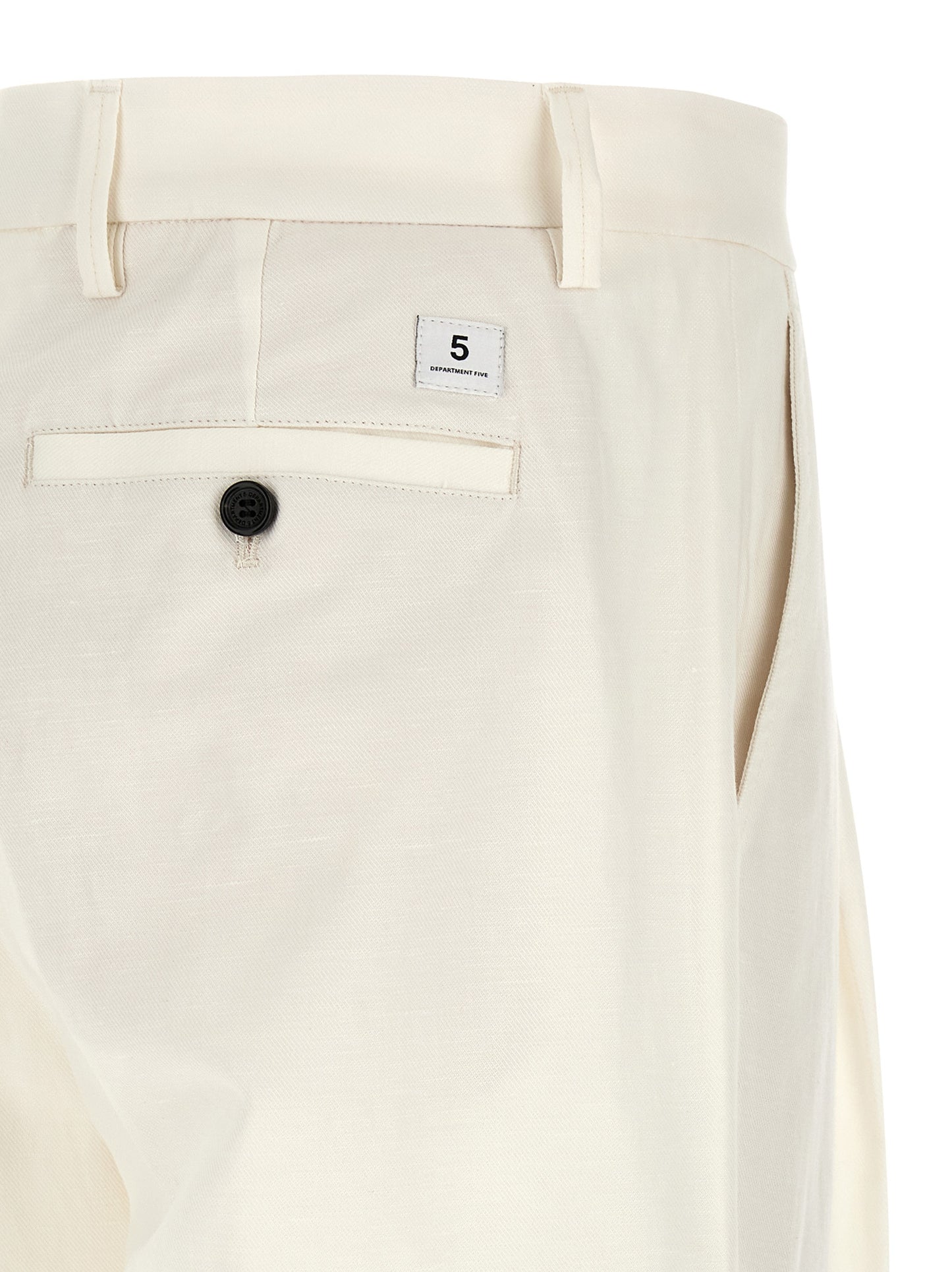 Casual Pants by Department 5 for men in stretch cotton & linen white features a refined silhouette with a refined wide, defined by a and a refined long for a refined finish.