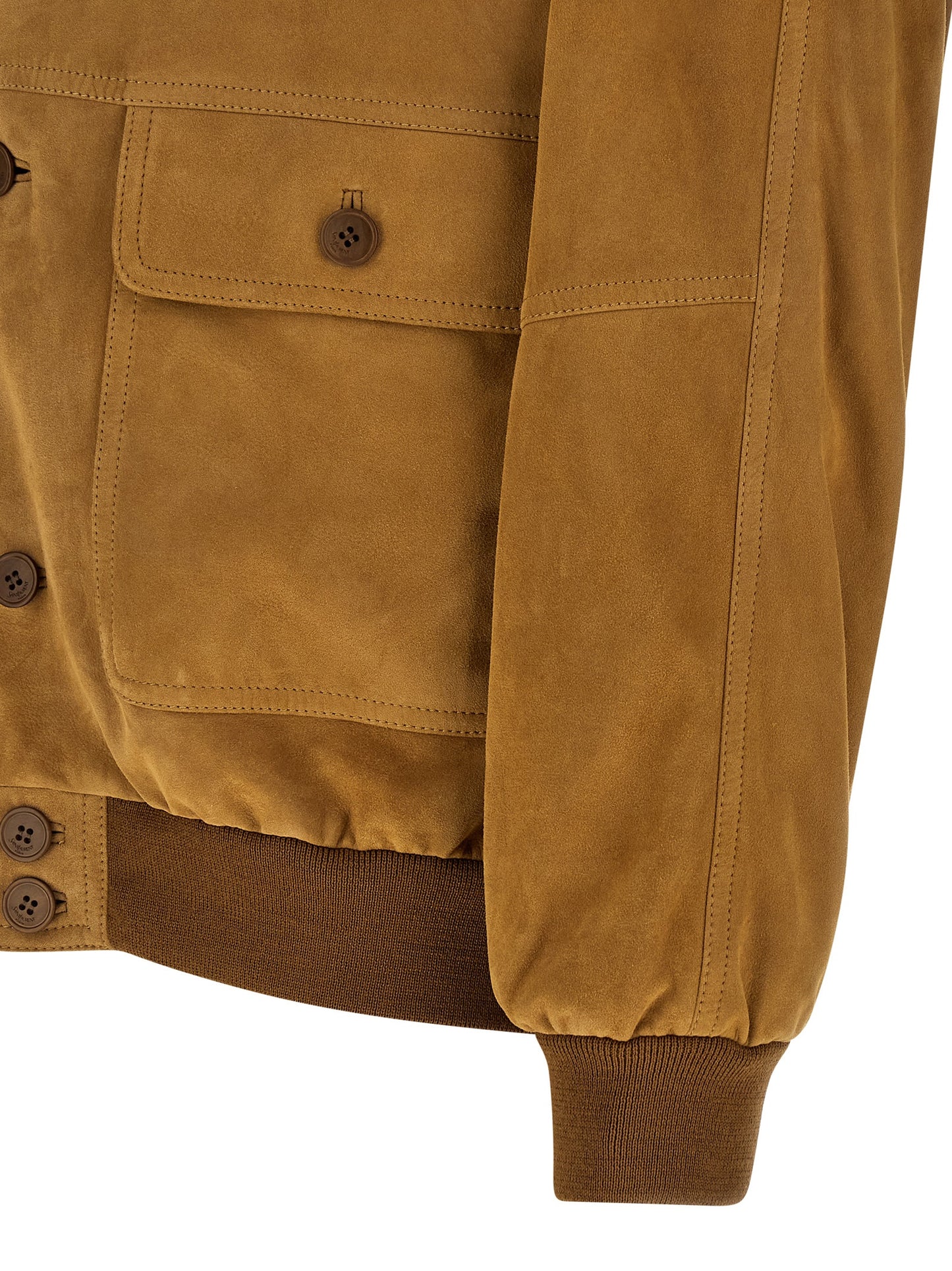 This Bomber Jacket by Saint Laurent for men in lamb leather & wool brown & horn exhibits a edgy silhouette, meticulously detailed with functional pockets and a edgy for a edgy finish.