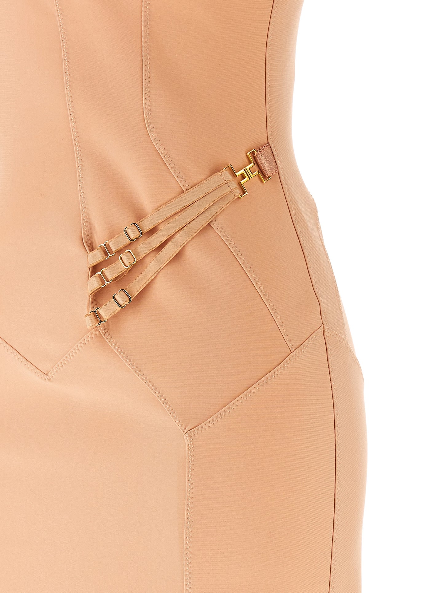 Dress by Elisabetta Franchi for women in stretch polyamide multicolor & pink features an sultry silhouette defined by a and , falling to an sultry midi for a sultry look.