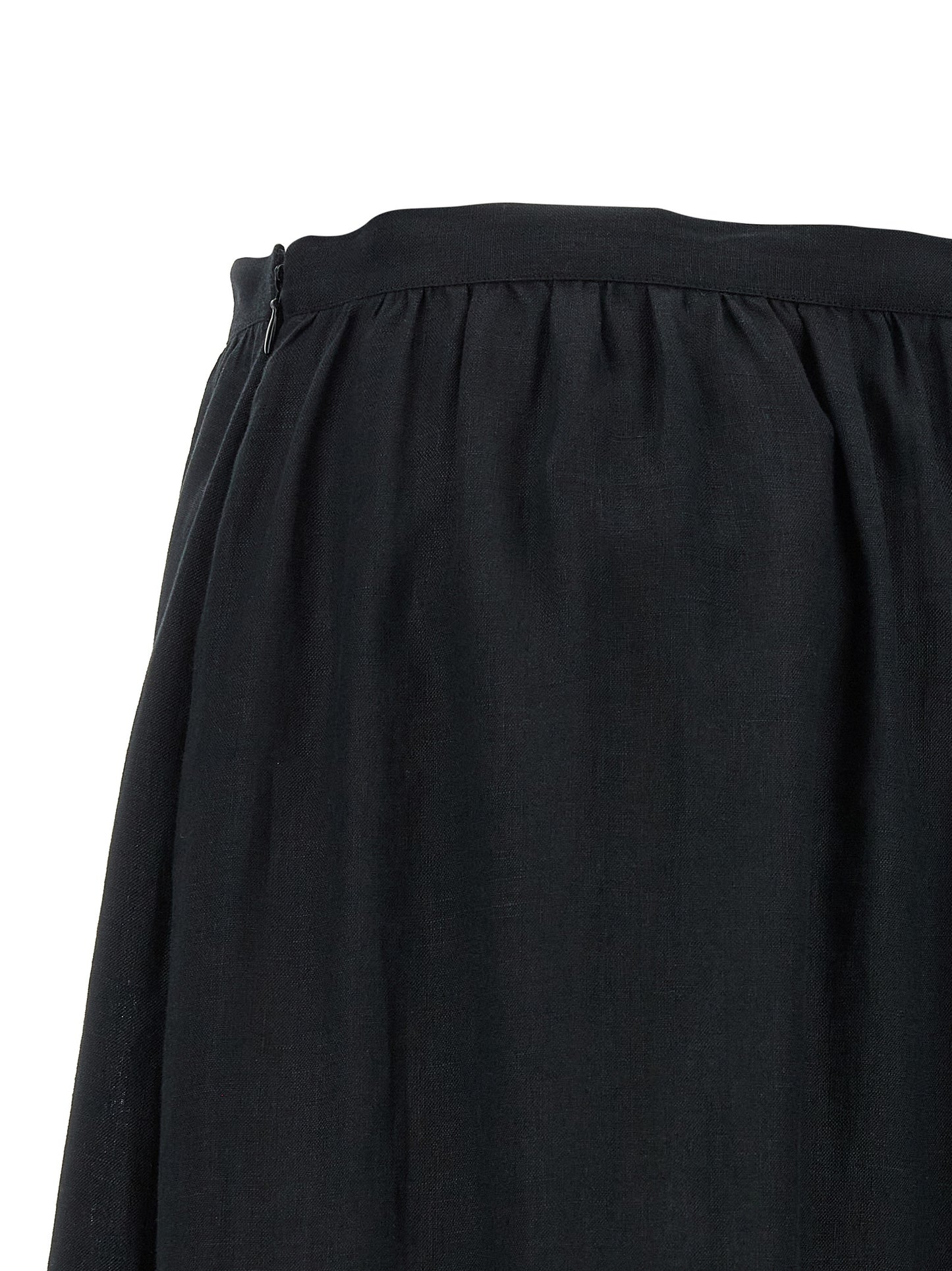 Skirt by Kiton for women in linen black features a captivating silhouette, showcasing the captivating Women's Linen Mini Skirt design with a sophisticated mini for a captivating look.
