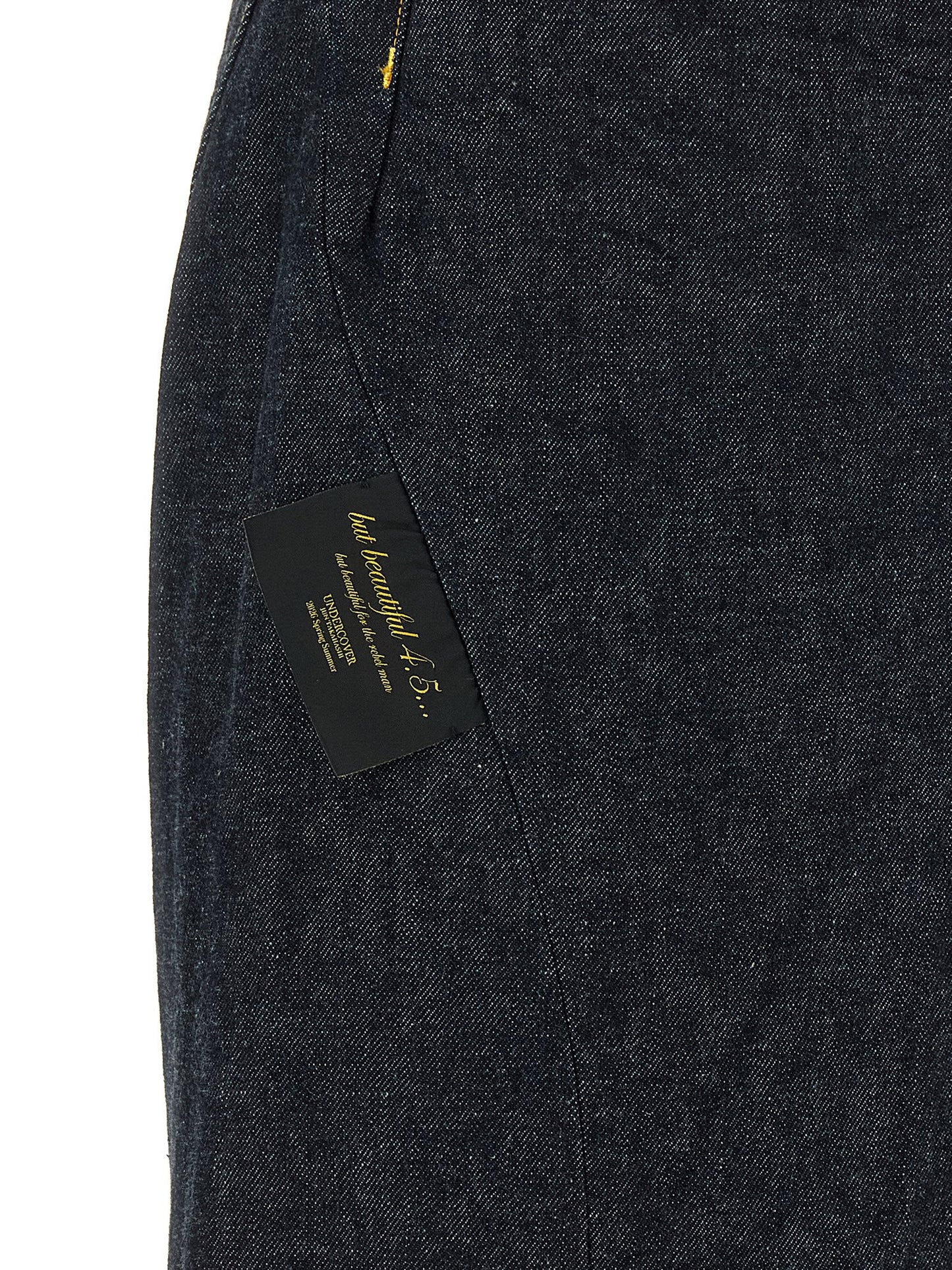 Jeans by Undercover for men in cotton denim blue features an refined tailoring silhouette, showcasing a premium wide with a and long cut for a refined tailoring look.