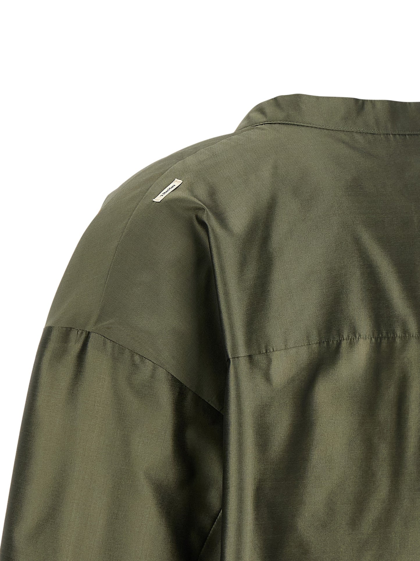 Blouse by S Max Mara for women in polyester & silk bicolour, green & pearl showcases a sharp silhouette, elegantly detailed with a sharp and sharp .