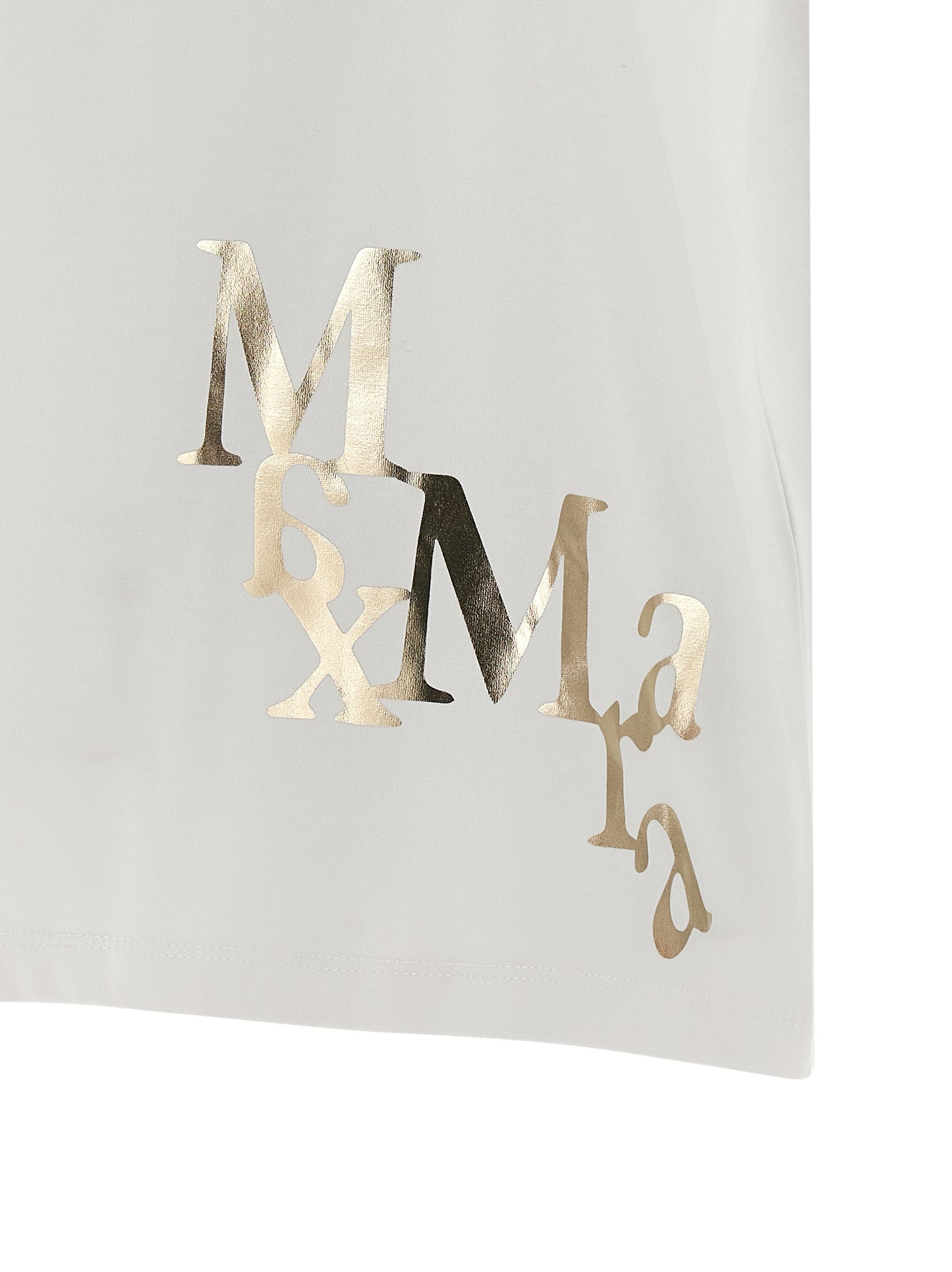 T-Shirt by S Max Mara for women in cotton gold & print showcases a dramatic silhouette, elegantly detailed with a dramatic and for a truly dramatic finish.