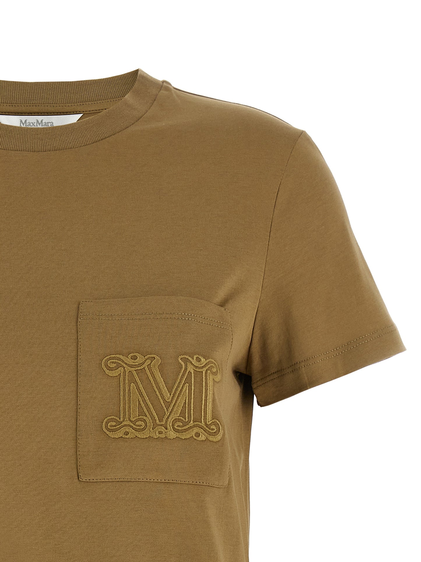 T-Shirt by Max Mara for women in cotton brown & monogram features a plush silhouette, showcasing a sophisticated and for a truly plush finish.