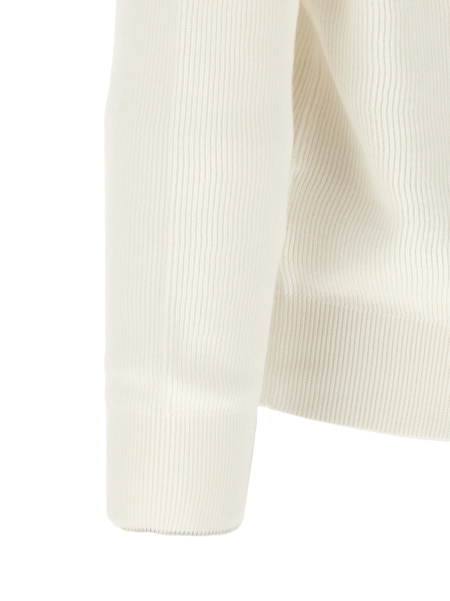Brunello Cucinelli Men's V Neck Cotton Cardigan - White