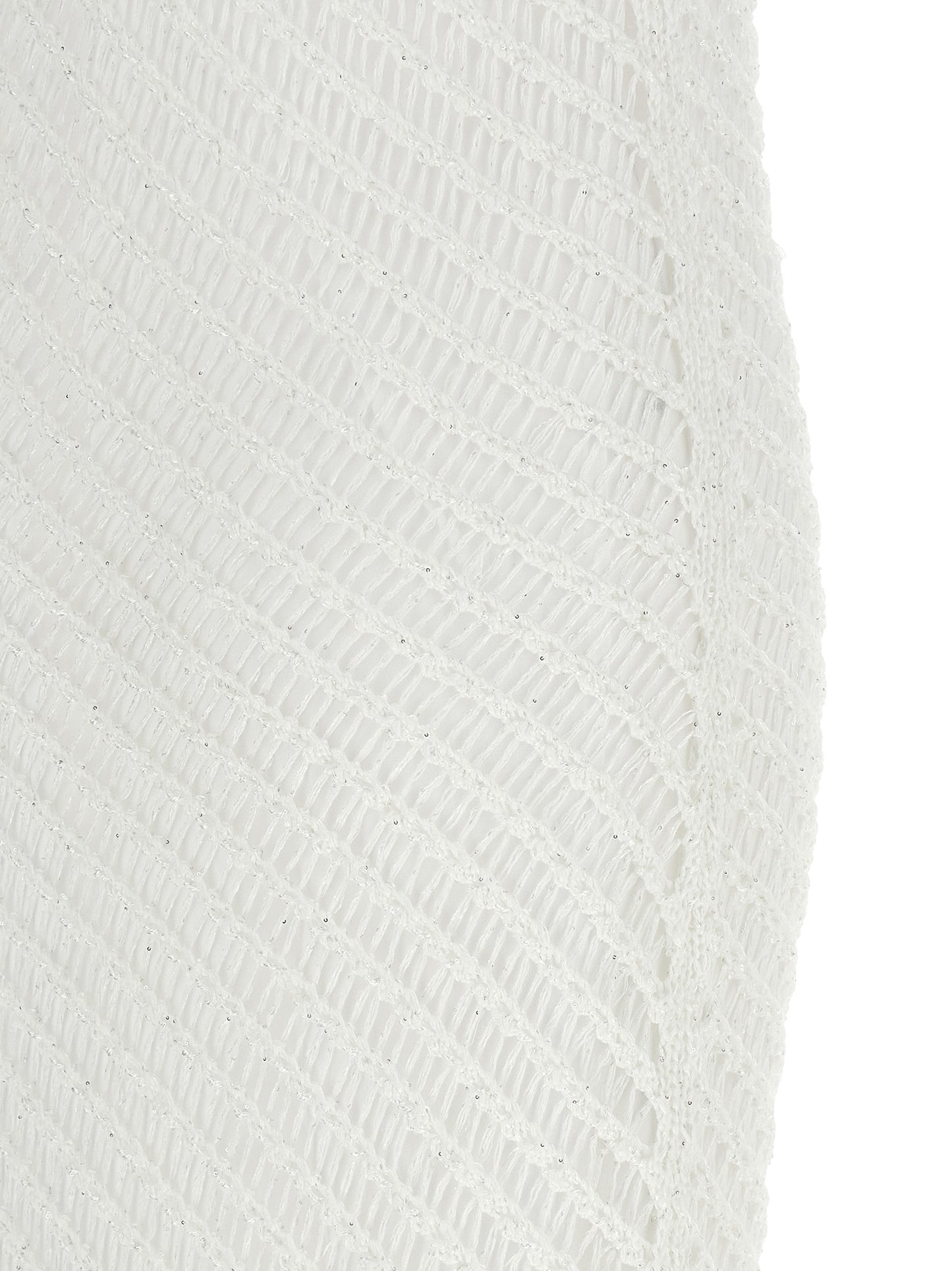 Dress by PINKO for women in viscose & polyester sequins white features an sultry silhouette defined by a and , falling to an sultry long for a sultry look.
