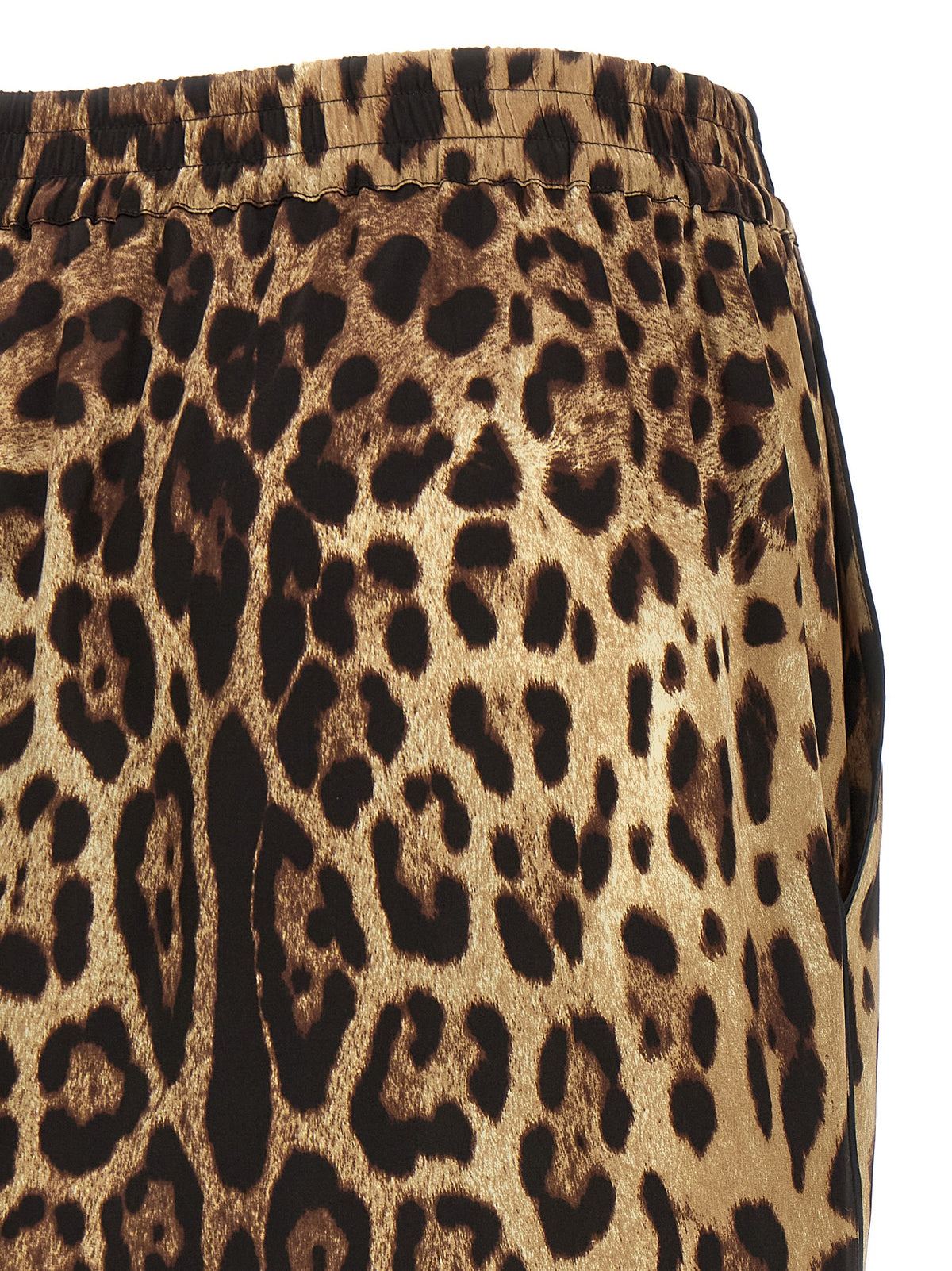 Dolce & Gabbana City Women's Silk Bermuda Shorts - Black Brown Leopard Print Print