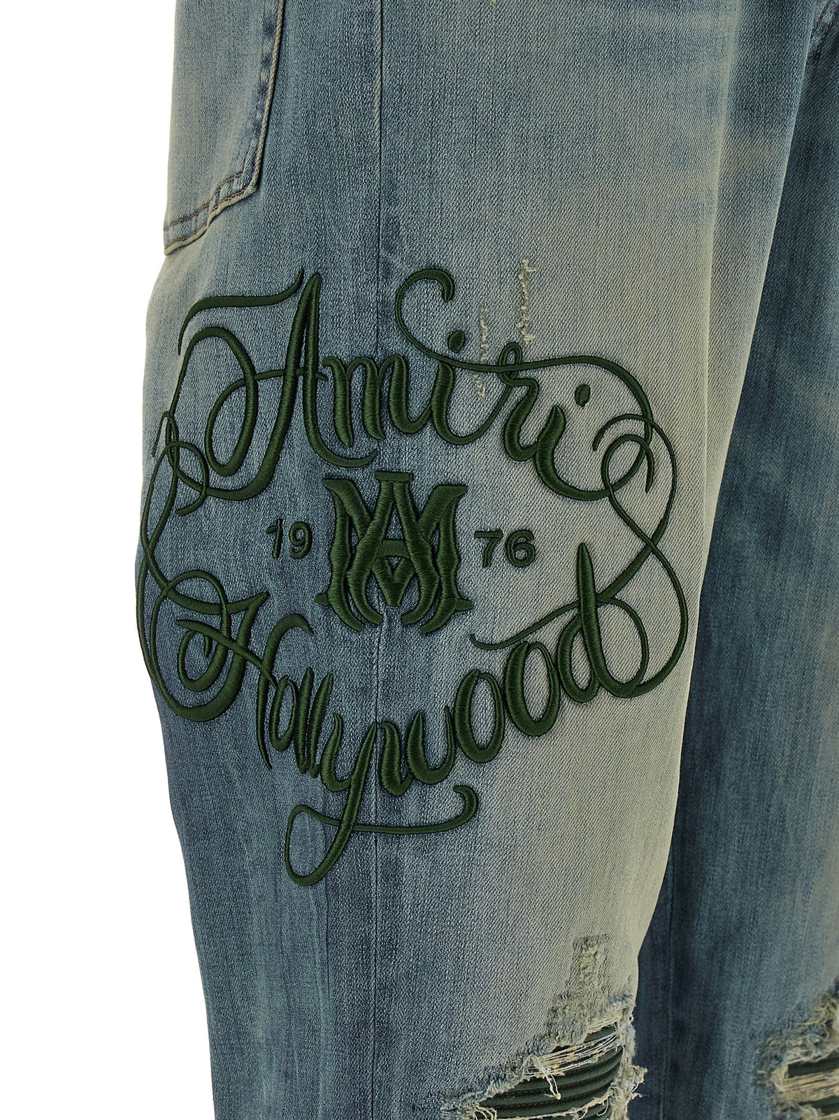 Amiri Blue Cotton Relaxed Fit Jeans