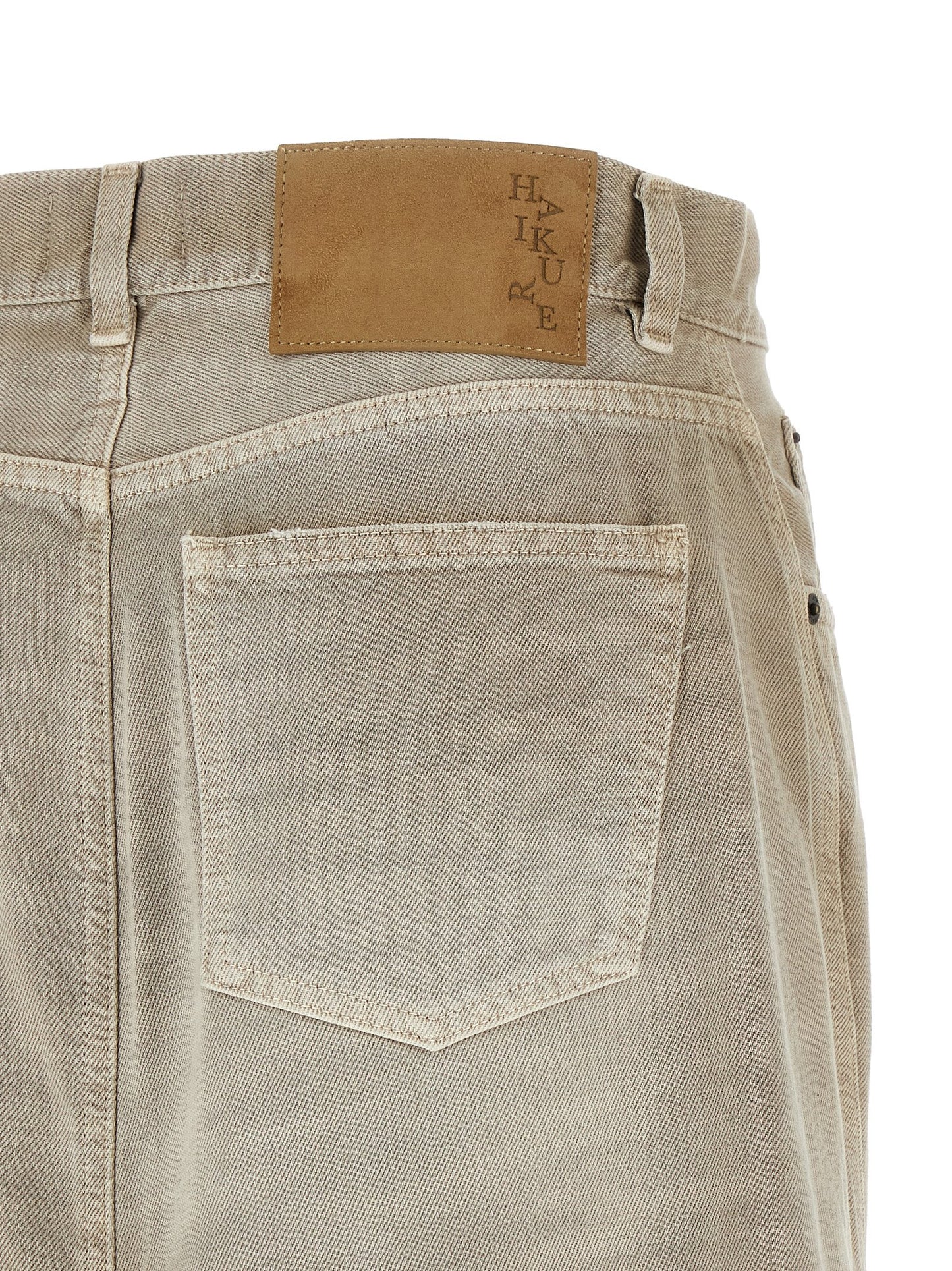 Skirt by Haikure for women in denim cotton & suede leather gray features a contoured silhouette from the Women's Denim Flared Asymmetrical Cotton & Suede Leather Skirt collection, characterized by its contoured midi for a contoured finish.