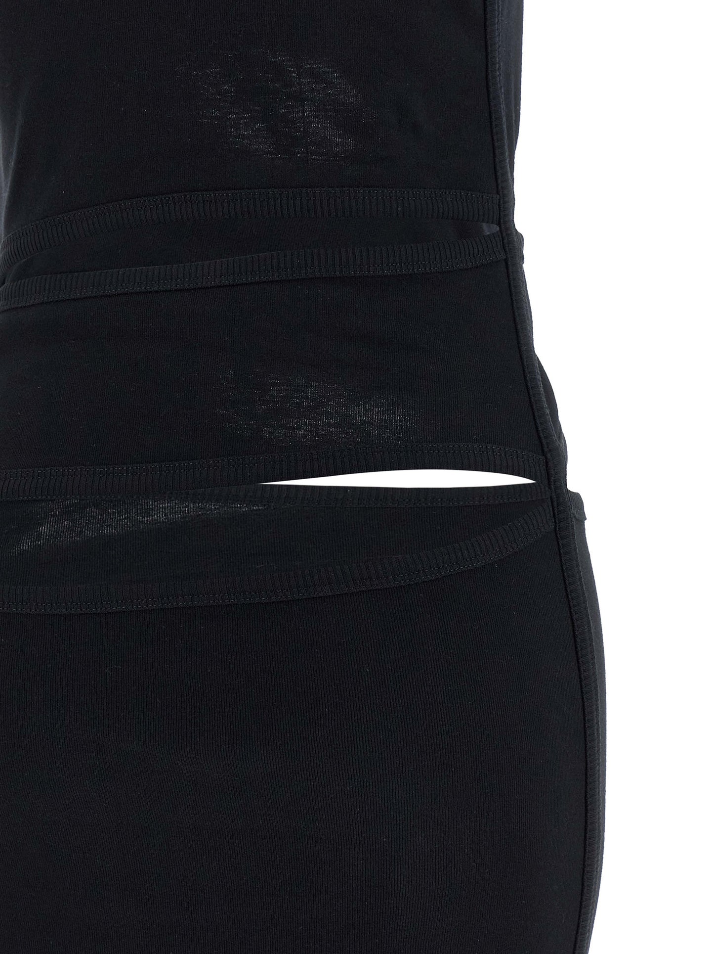 Dress by Coperni for women in organic cotton black features an magnificent silhouette, artfully detailed with a magnificent and that flows into an magnificent short mini.