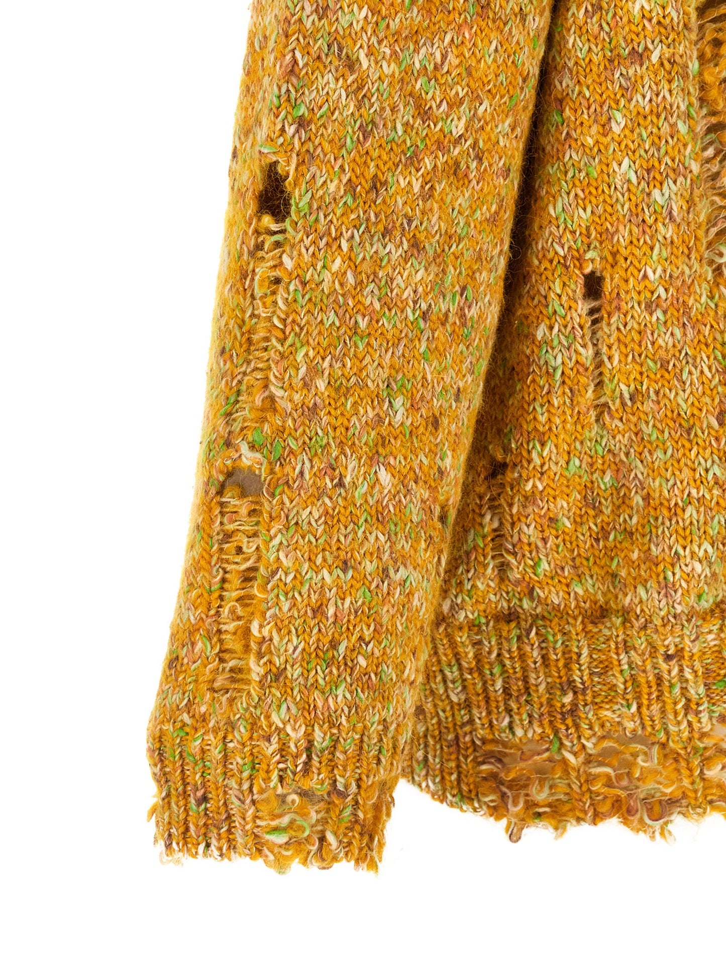 Cardigan by R13 for women in poly cotton alpaca wool & leather bicolour, yellow & patterned features an crisp silhouette, showcasing a sophisticated and detail for a truly crisp finish.