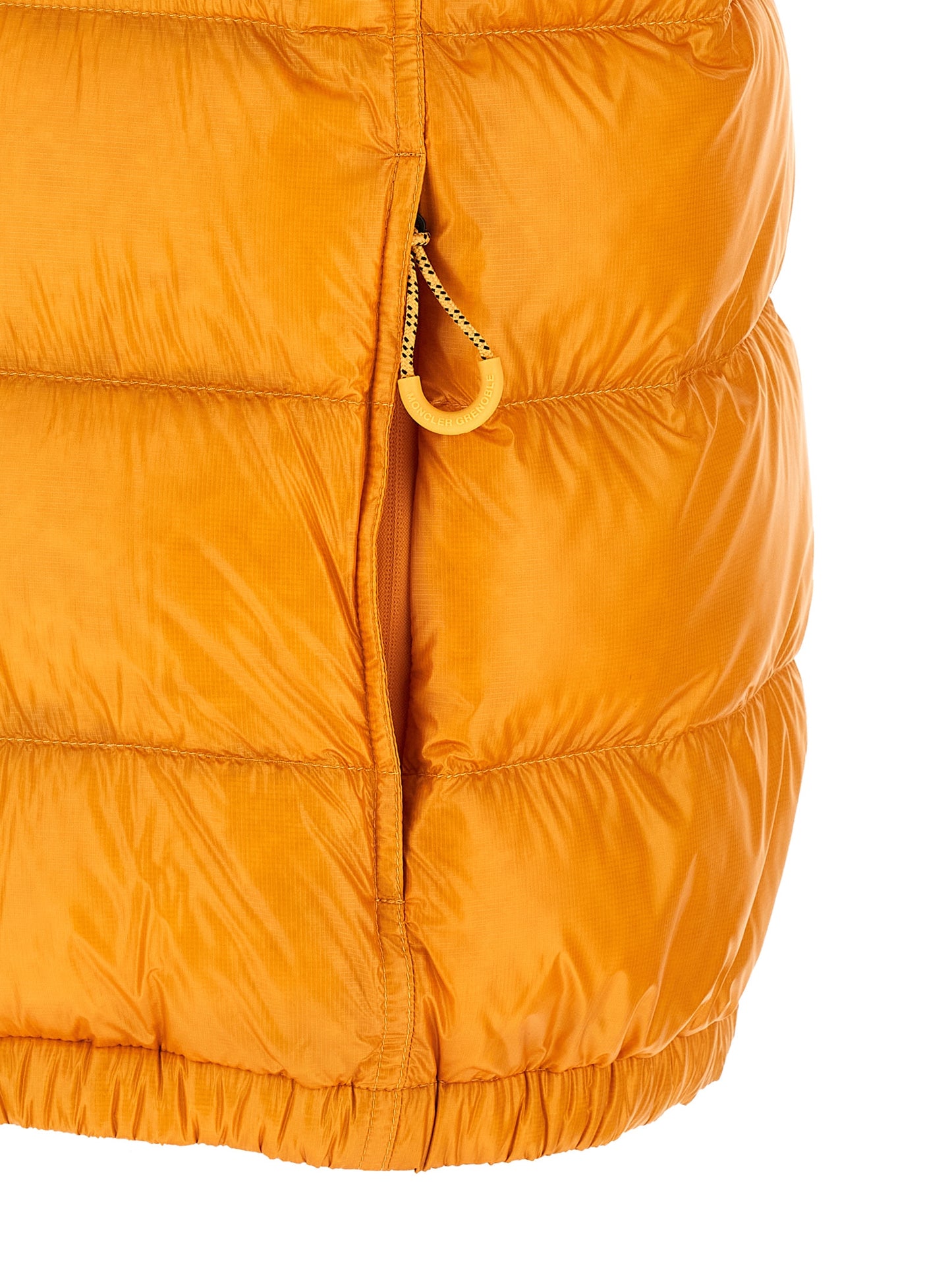 Vest by Moncler Grenoble for men in polyester bicolour & yellow features a chic silhouette, expertly detailed with a refined and premium insulated for a truly chic look.