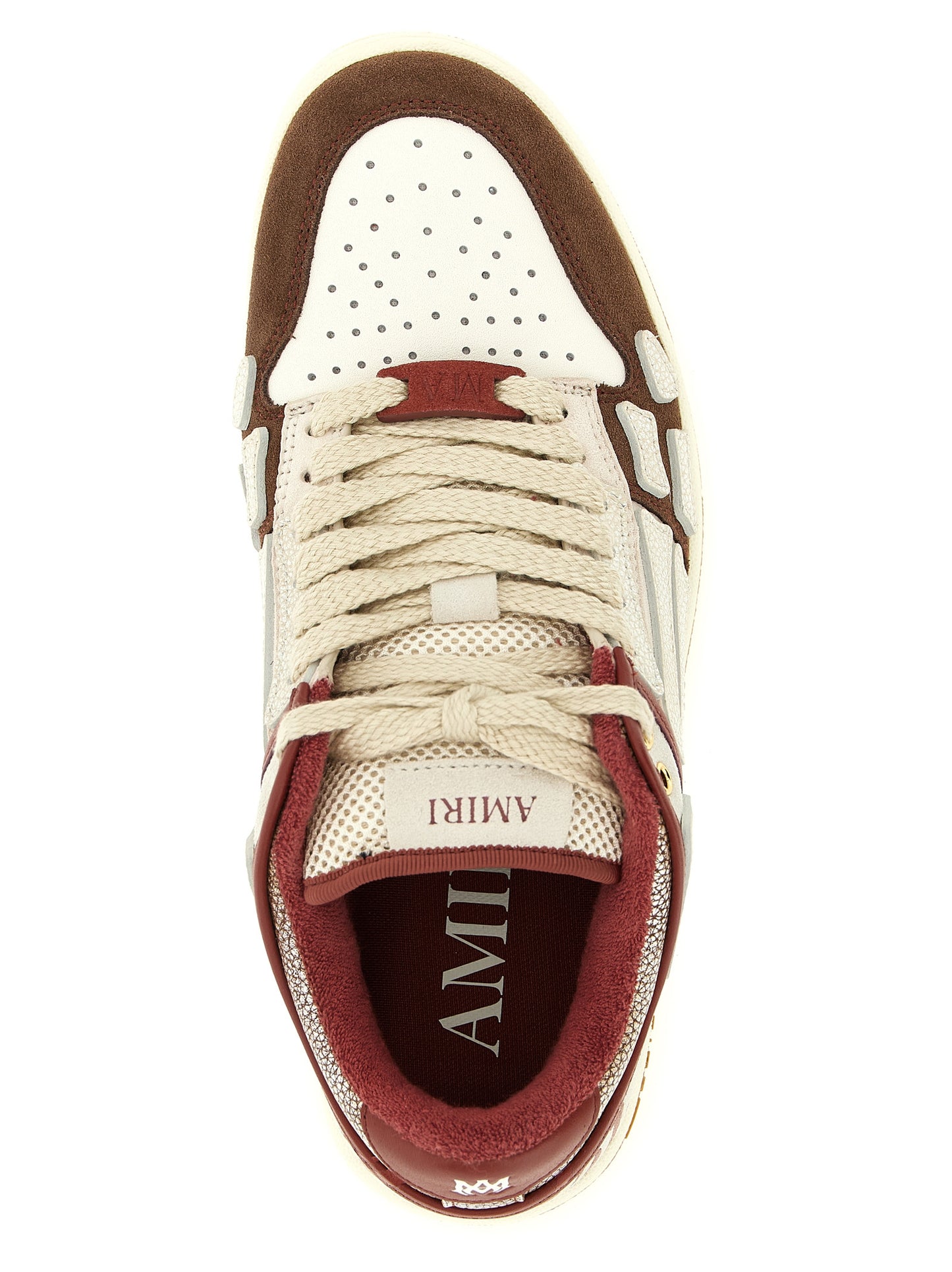 Sneakers by Amiri for men in suede leather multicolor features a chic design, perfectly showcasing the chic low-top style of this Men's Low Top Suede Leather Sneakers.