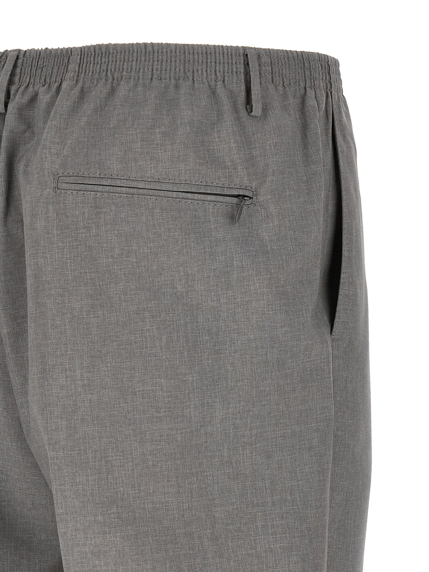 Trousers by CELLAR DOOR for men in stretch polyester & viscose gray features a tailored silhouette with a tailored straight-leg, defined by its long and a sophisticated .