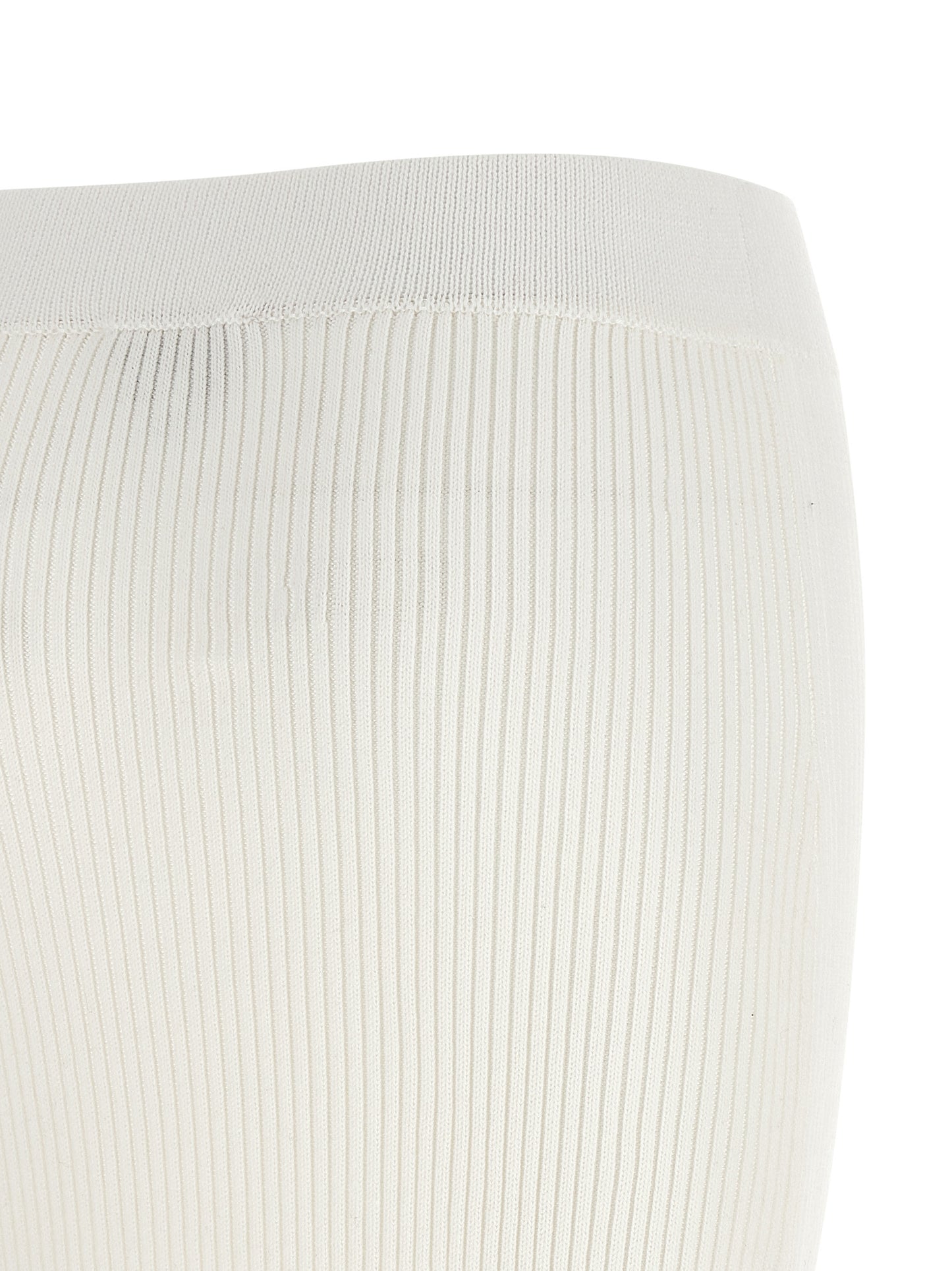 Skirt by Ganni for women in organic cotton & polyamide white features a sublime silhouette, showcasing the sublime design of the Crochet Women's Flared Organic Cotton & Polyamide Midi Skirt in a sophisticated midi.