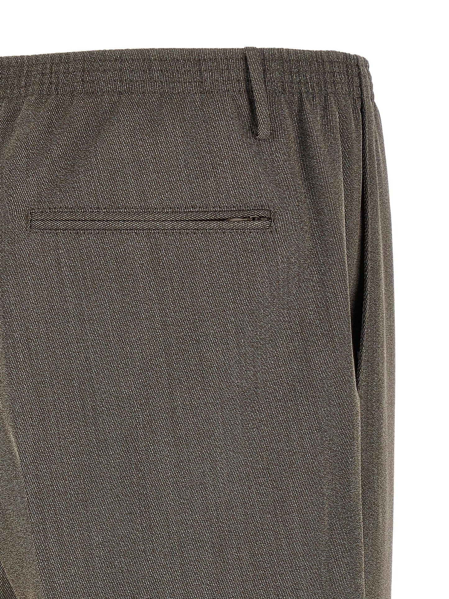 Trousers by CELLAR DOOR for men in virgin wool brown features an sartorial silhouette, showcasing a precise tapered-leg & wide and long with a sartorial for a refined look.