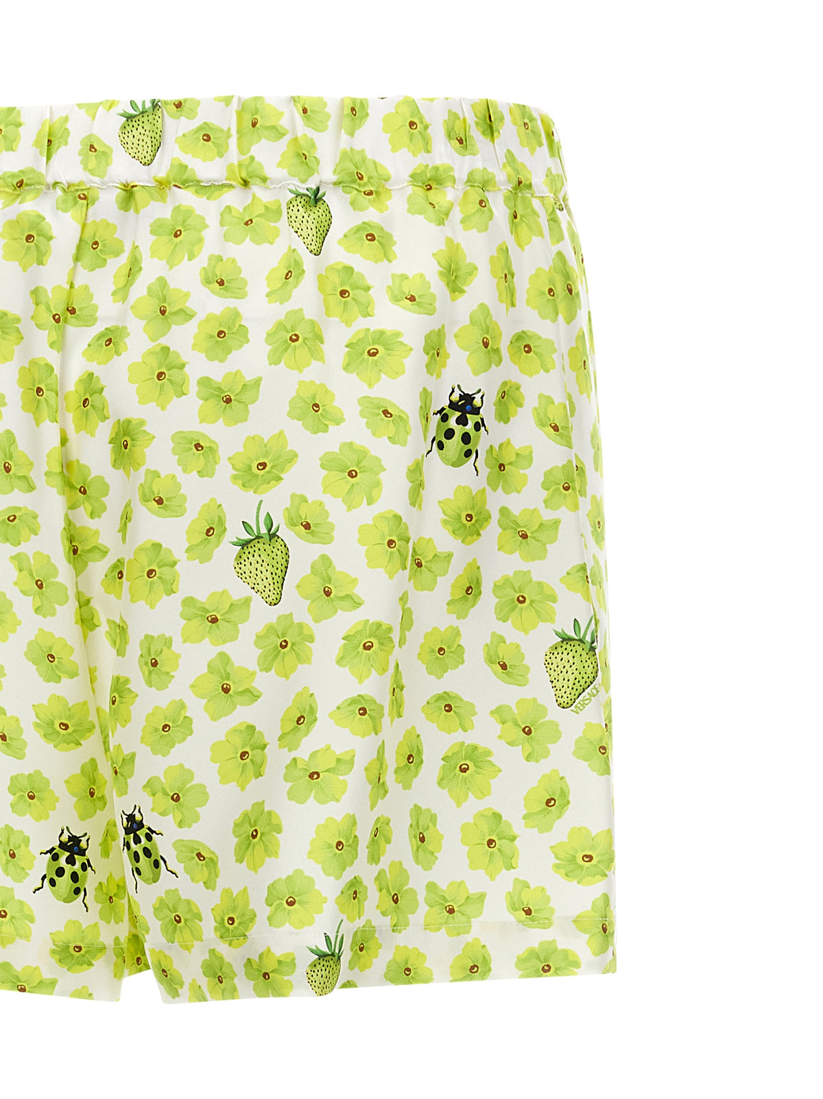 Versace Strawberry Women's Silk Twill Bermuda Shorts - Multicolor Print