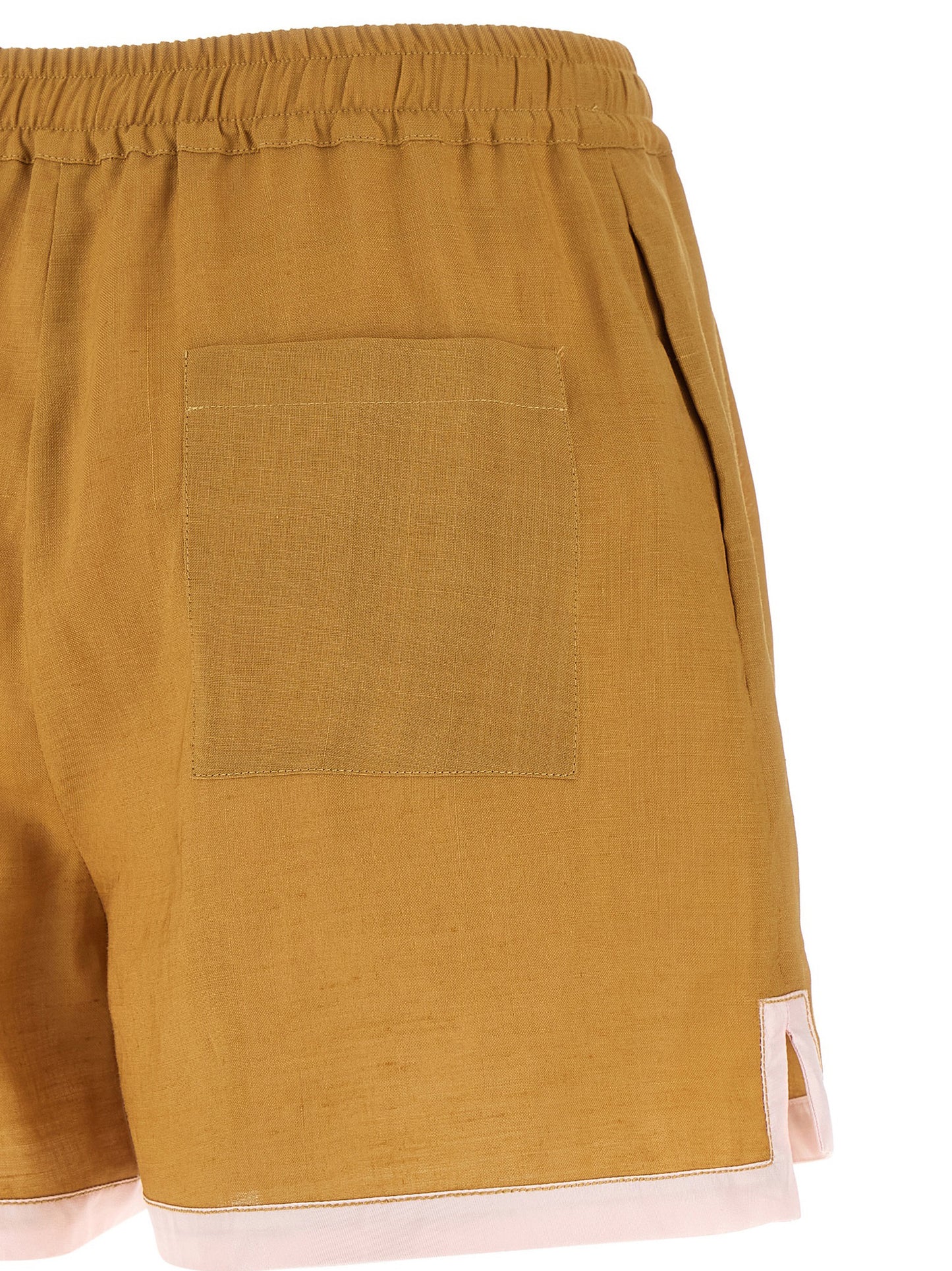 Marni Marni Women's Linen & Calfskin Bermuda Shorts - Bicolour Yellow
