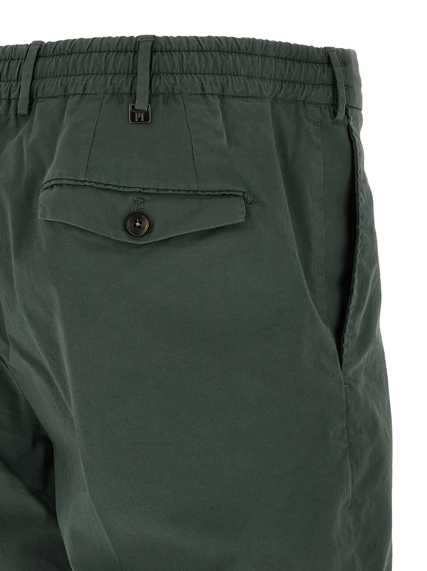 Bermuda Shorts by PT Torino for men in stretch cotton bicolour & green features an nuanced silhouette, showcasing a nuanced straight-leg & regular-fit with a short cut and for a sophisticated, premium finish.