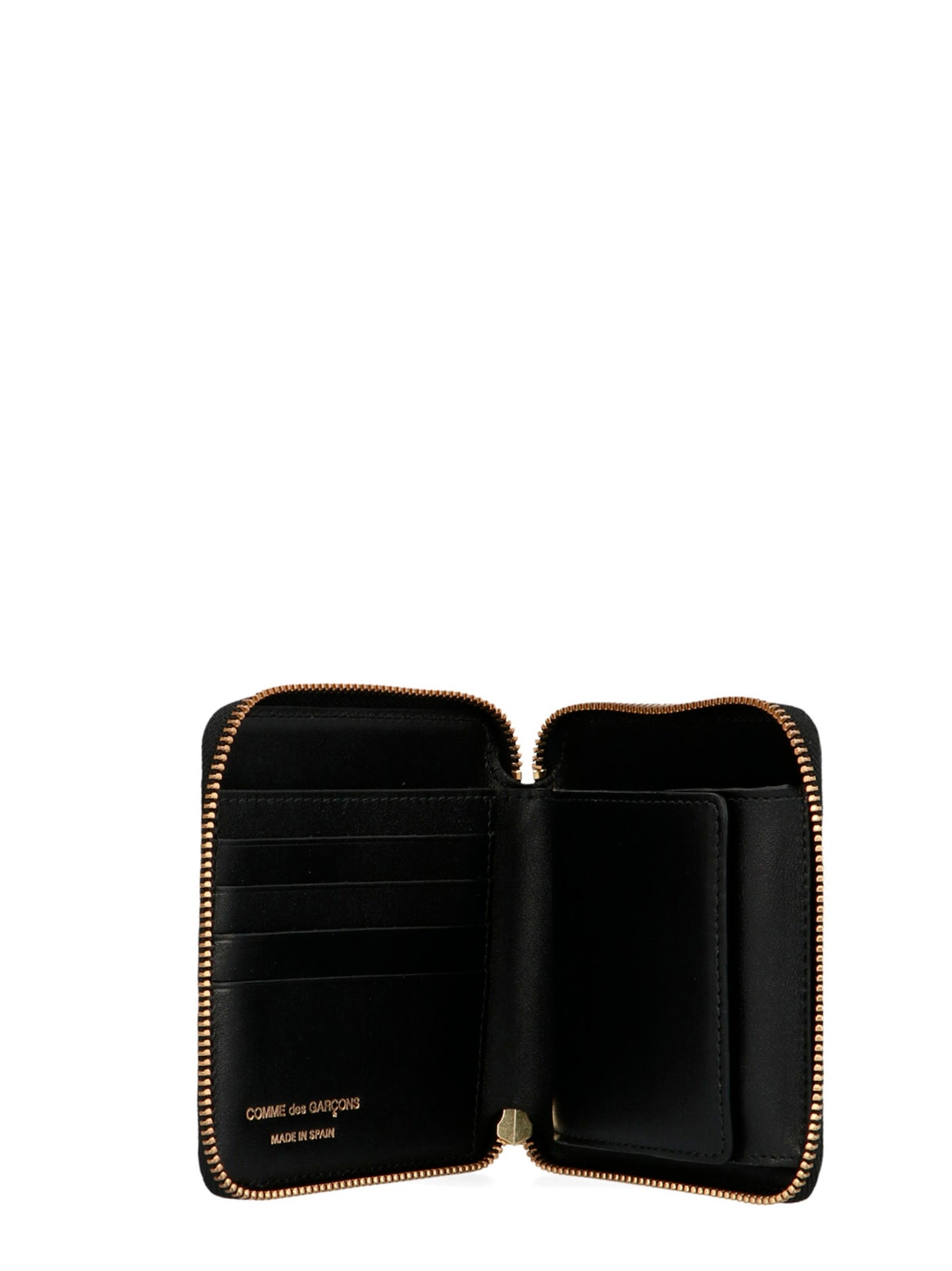Wallet by Comme Des Garçons for men in bos taurus suede calfskin leather black showcases a enchanting silhouette, artfully detailed with the signature style of the Arecalf Bos Taurus Suede Calfskin Leather Wallet and functional zip-around.