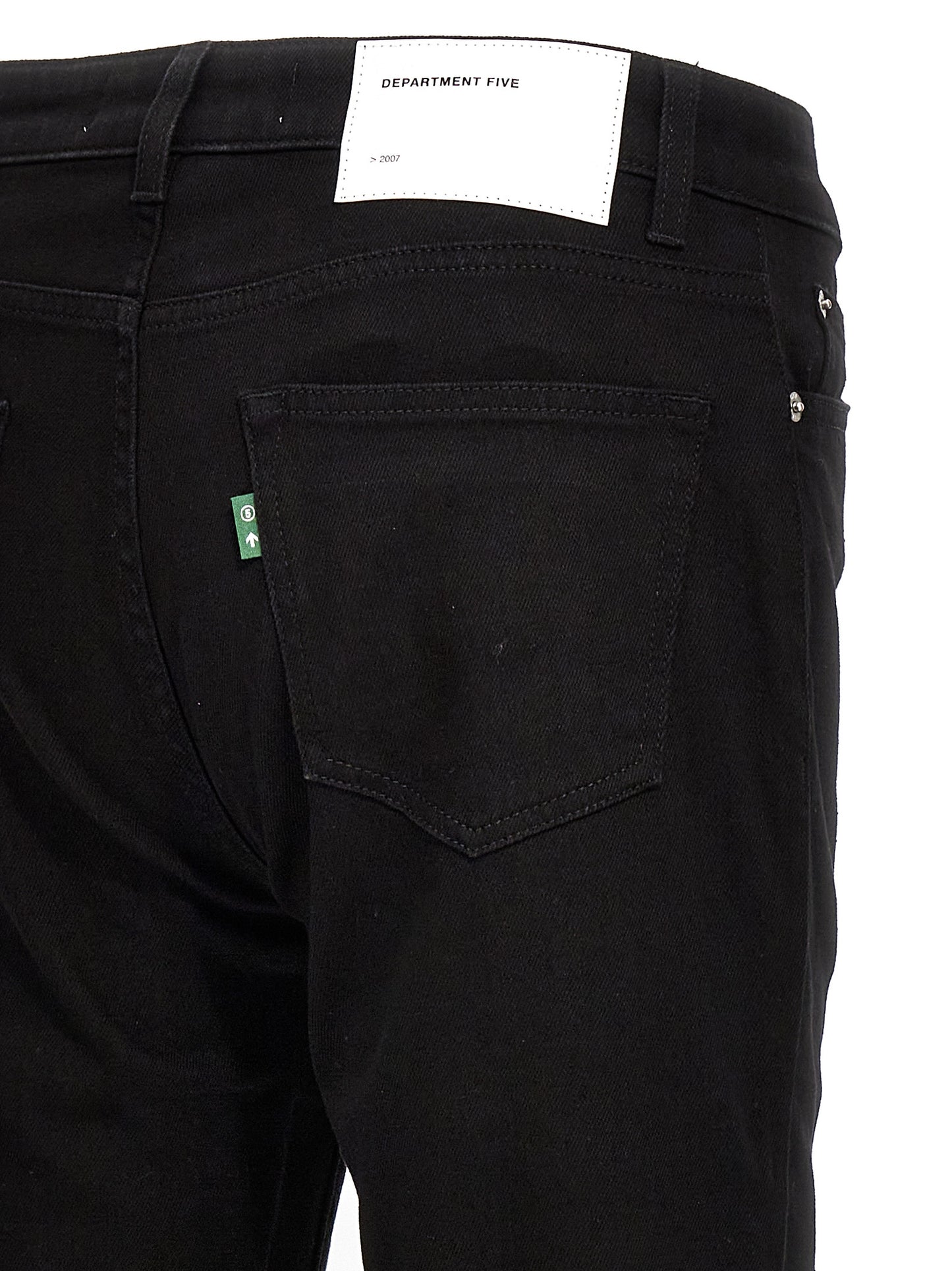 Jeans by Department 5 for men in stretch denim cotton black features an sartorial skinny and long with a cut for a sartorial finish.