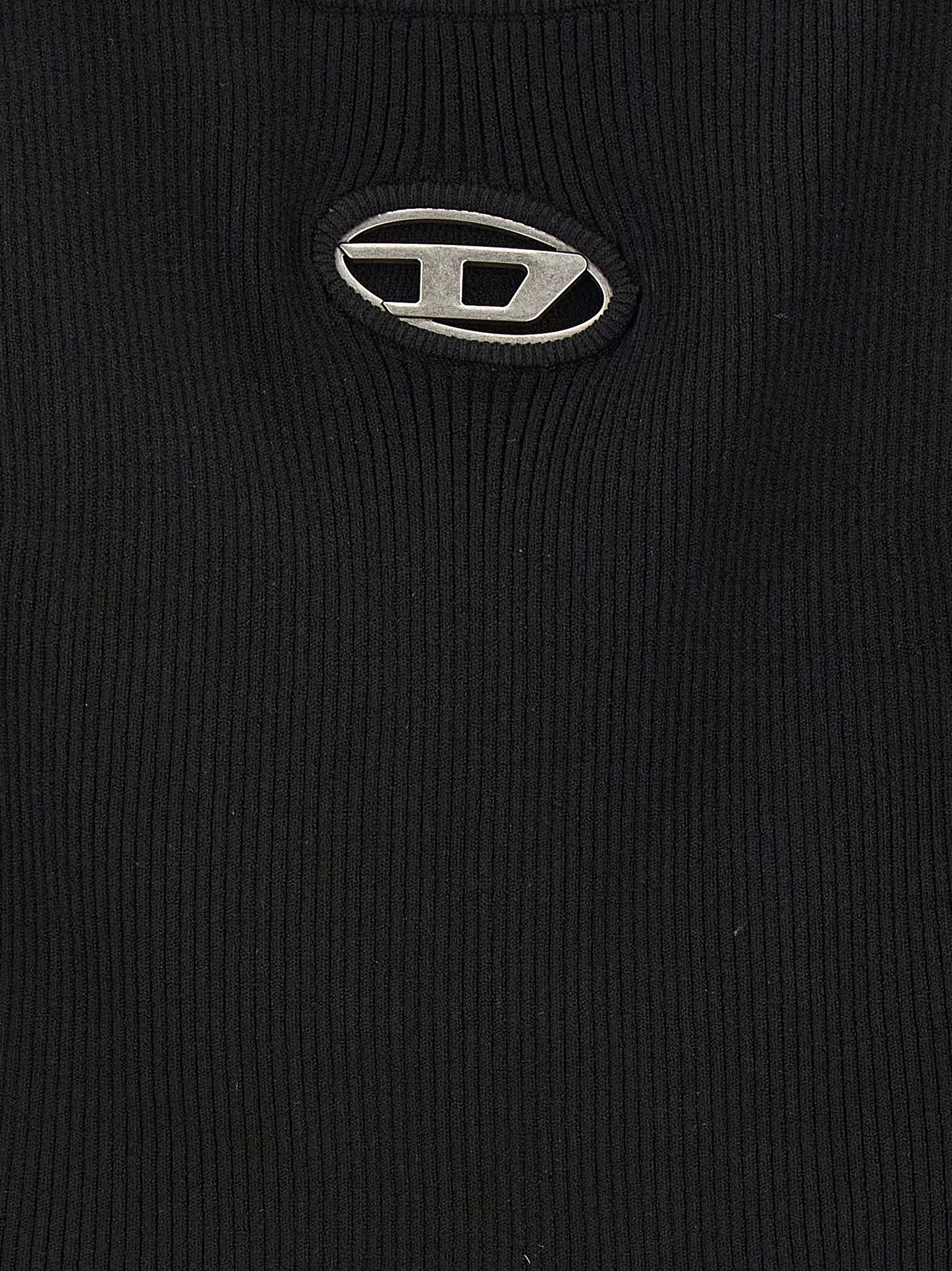 Cardigan by Diesel for women in viscose & polyester black & patterned features a dramatic silhouette, showcasing a sophisticated and dramatic detail for a timeless, premium look.