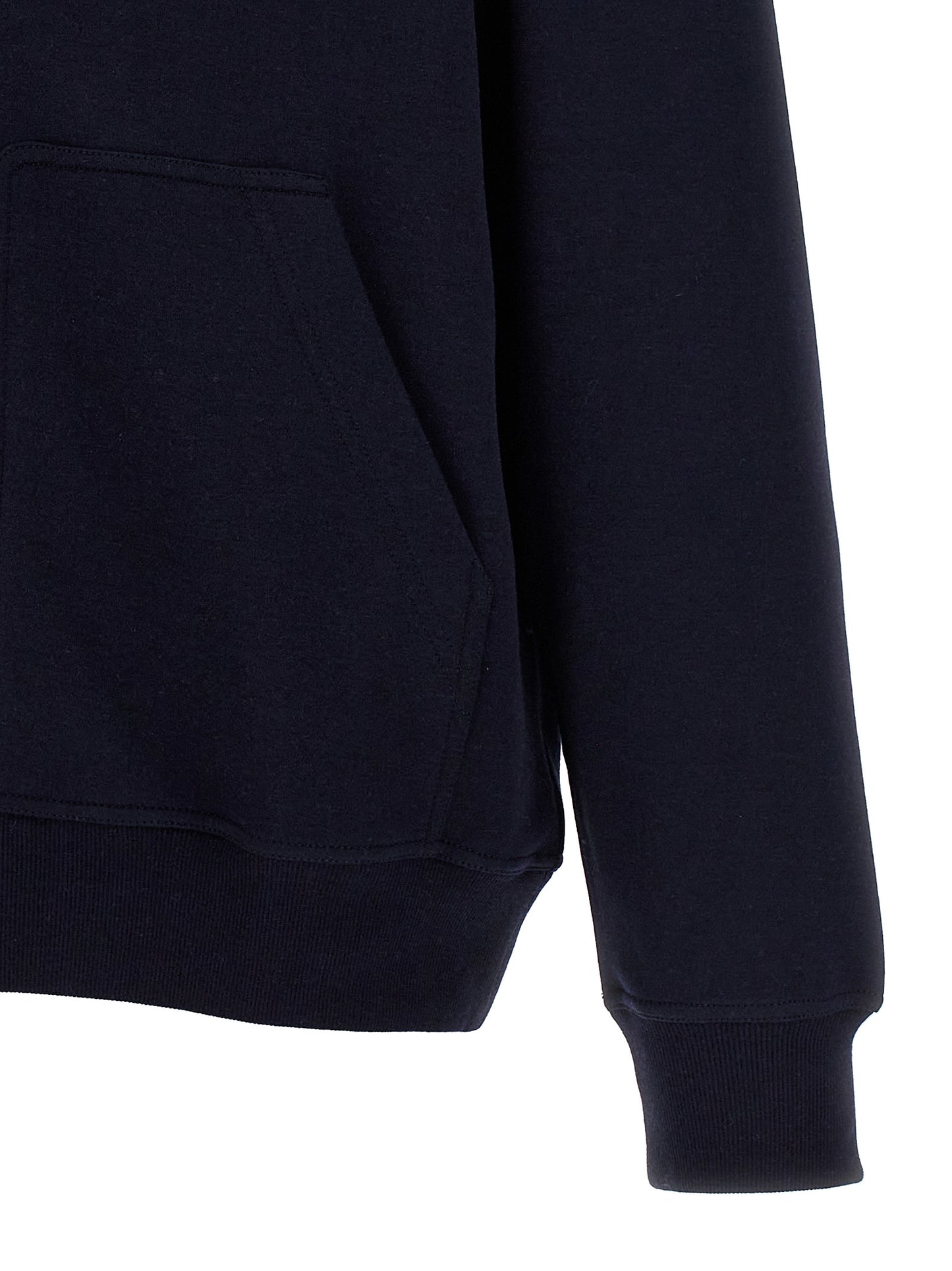 Sweatshirt Hoodie by Brunello Cucinelli for men in silk polyamide cotton & cashmere blue showcases a city-ready silhouette, artfully detailed with a signature and for a city-ready finish.
