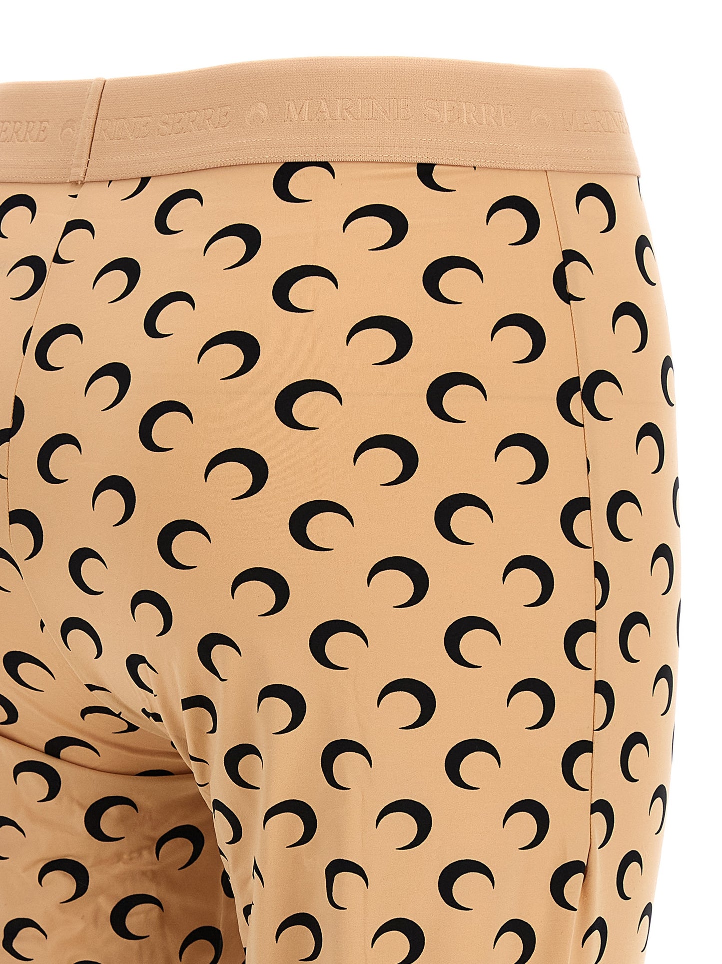 Activewear Leggings by Marine Serre for women in stretch polyamide beige features an ergonomic leggings with , highlighting a ergonomic and long for a premium, high-performance look.