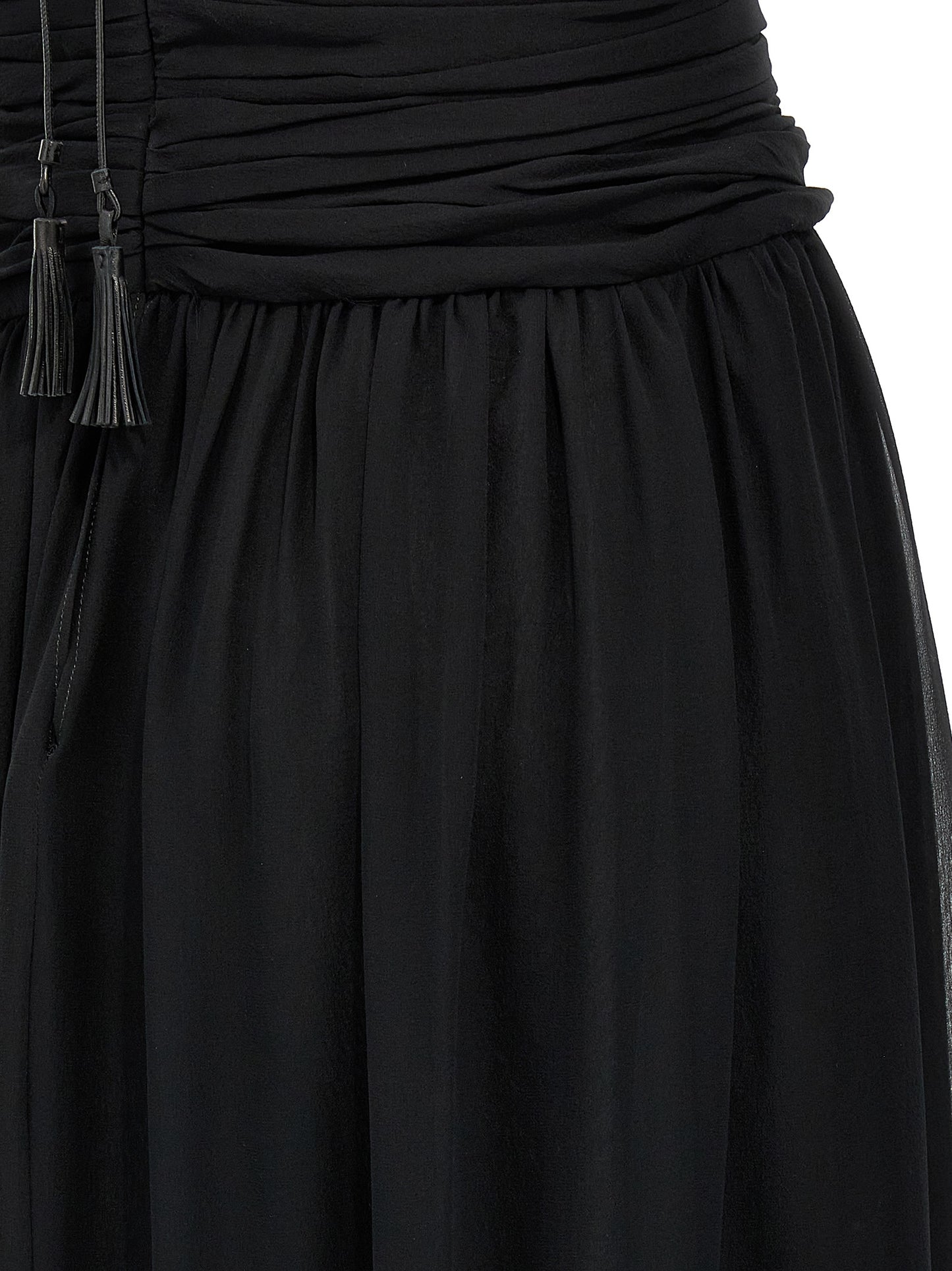 Dress by Tom Ford for women in silk black features an sultry silhouette defined by a and , falling to an sultry maxi long for a sultry look.
