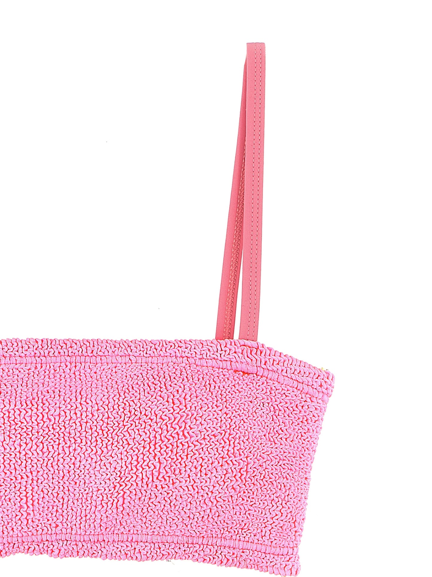 Bikini by Hunza G for women in stretch polyamide multicolor & pink features a sultry chic silhouette, showcasing the sultry chic design of this Gigi Women's Stretch Polyamide Bikini with a sultry chic fit.