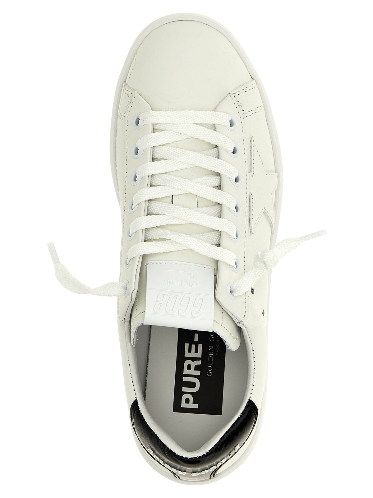 Golden Goose Icons Star Women's Low Top Bos Taurus Patent Cowhide Leather Sneakers - Black Signature