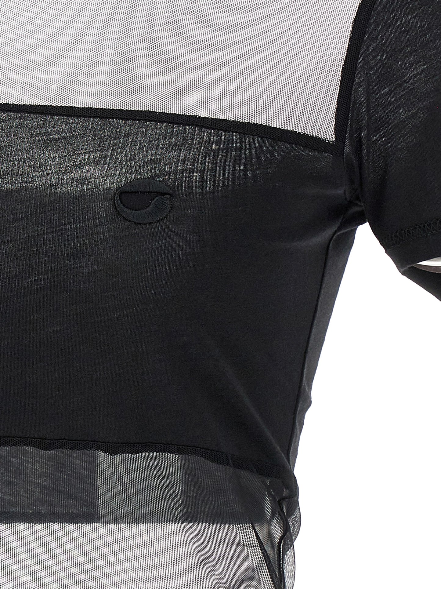 This Polo Shirt by Coperni for women in stretch polyamide cotton black, transparent & striped presents a flawless silhouette, showcasing flawless detailing and a refined for a truly flawless aesthetic.