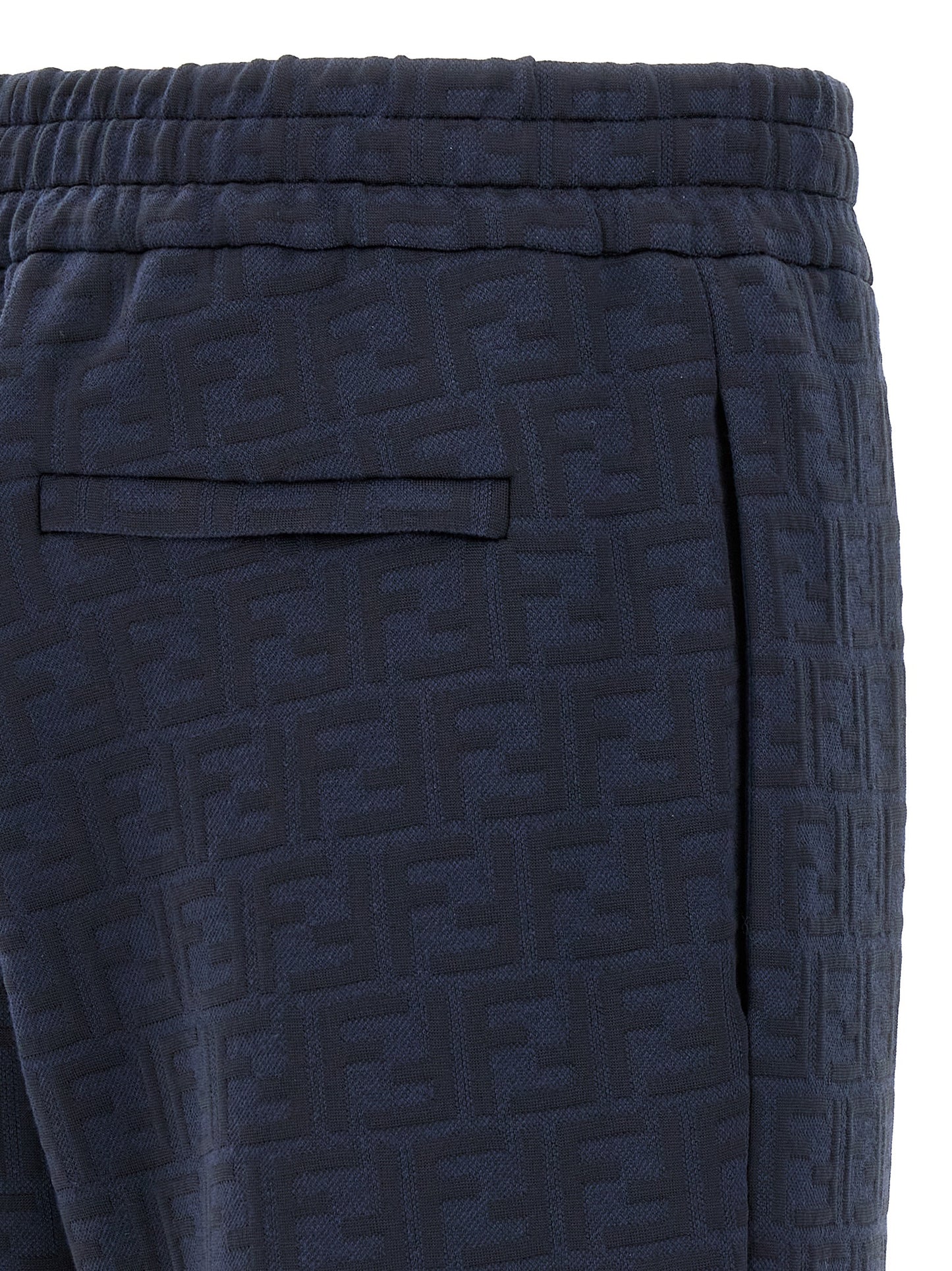 Joggers by Fendi for men in cotton polyester blue, jacquard & monogram features a refined silhouette with a refined straight, defined by a and a refined long for a refined finish.