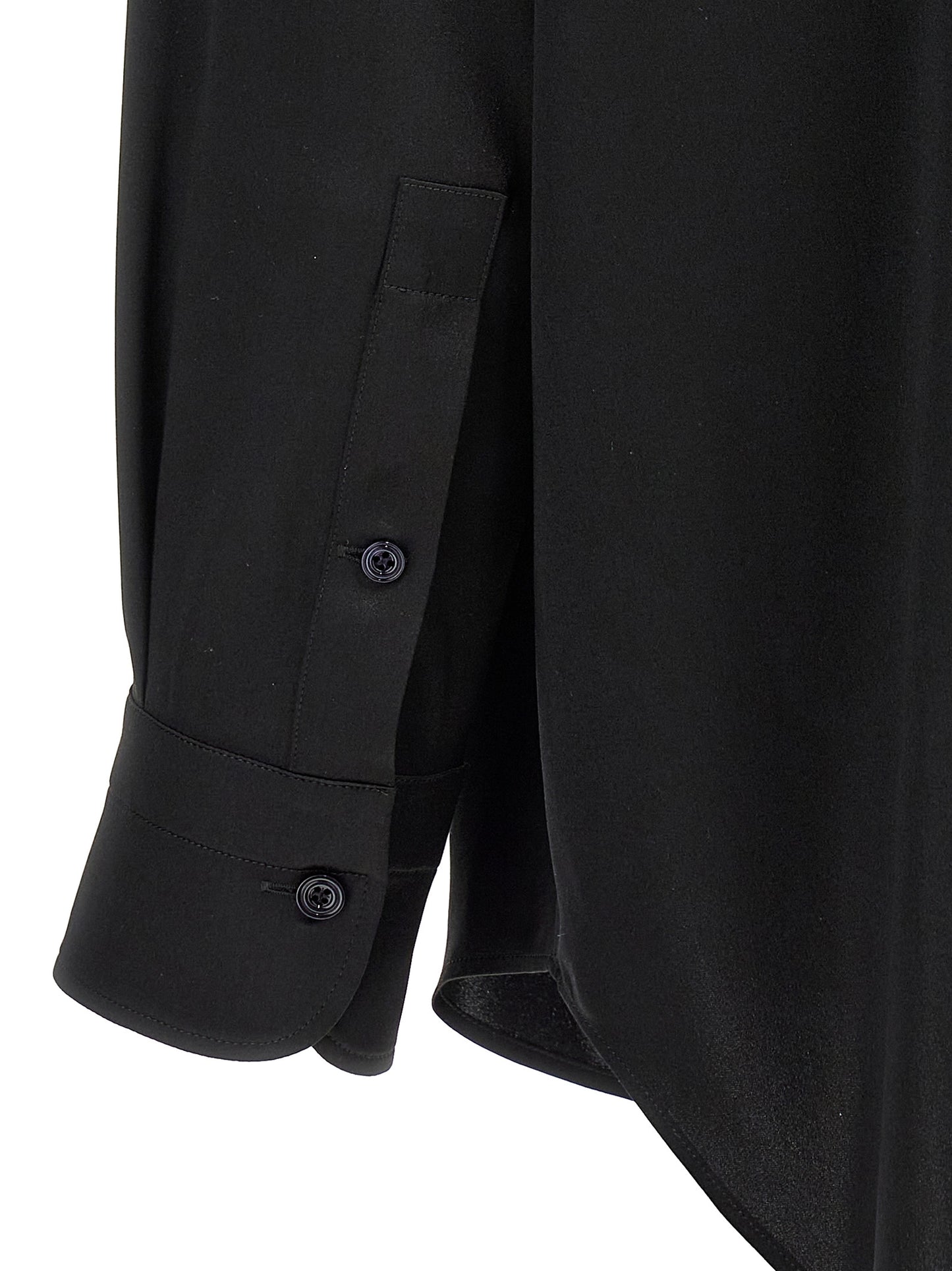 Blouse by Tom Ford for women in silk satin black features an architectural silhouette with a refined and elegant for a architectural look.